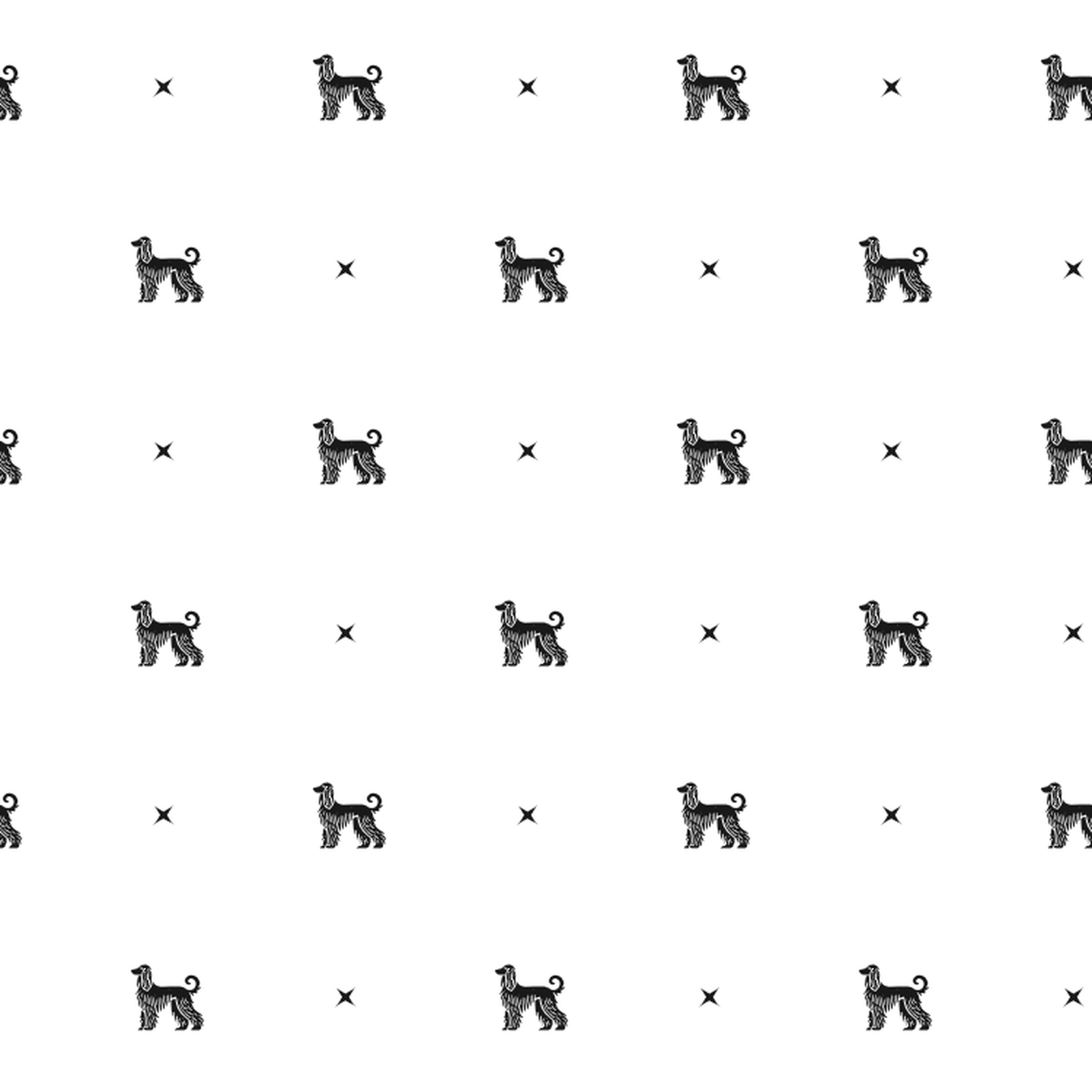 Minimalist pattern of Afghan Hounds