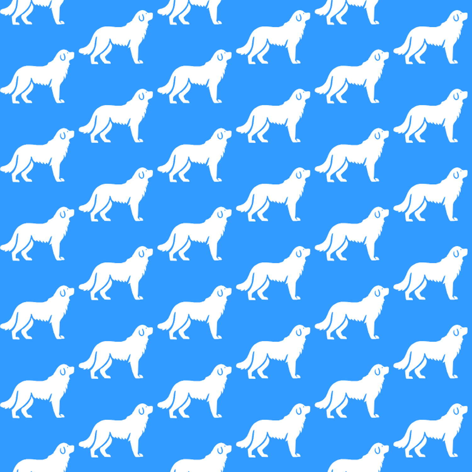 Condensed pattern of Akbashs on a blue background