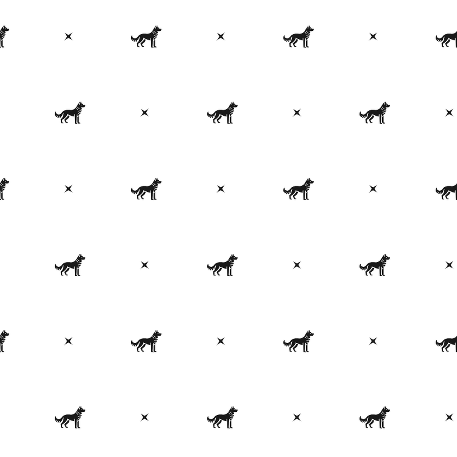 Minimalist pattern of Alaskan Huskies