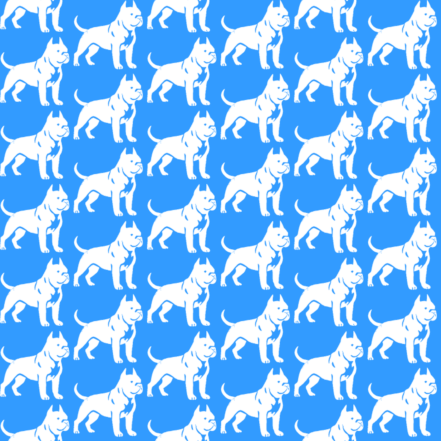 Condensed pattern of American Bullies on a blue background