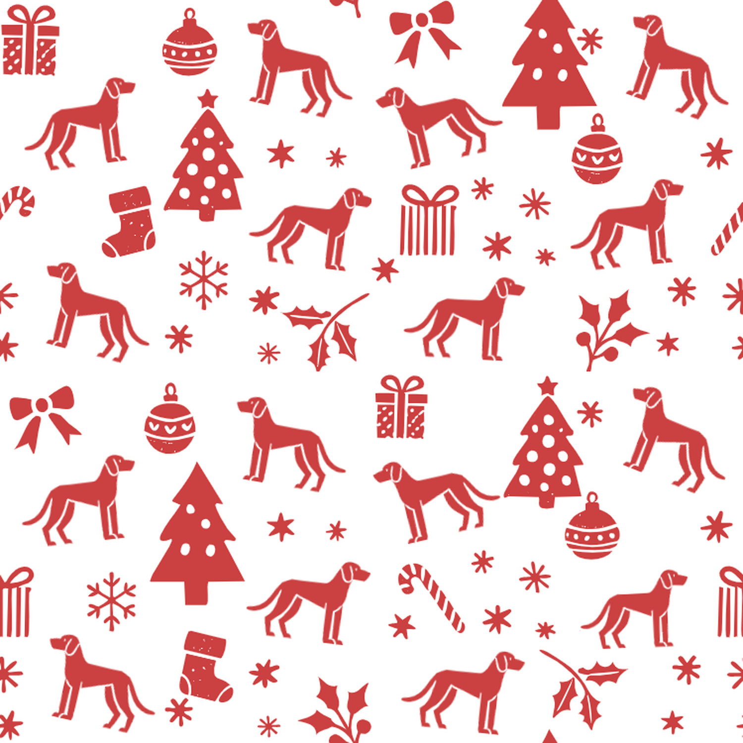 Artois Hound and Red Christmas Symbols