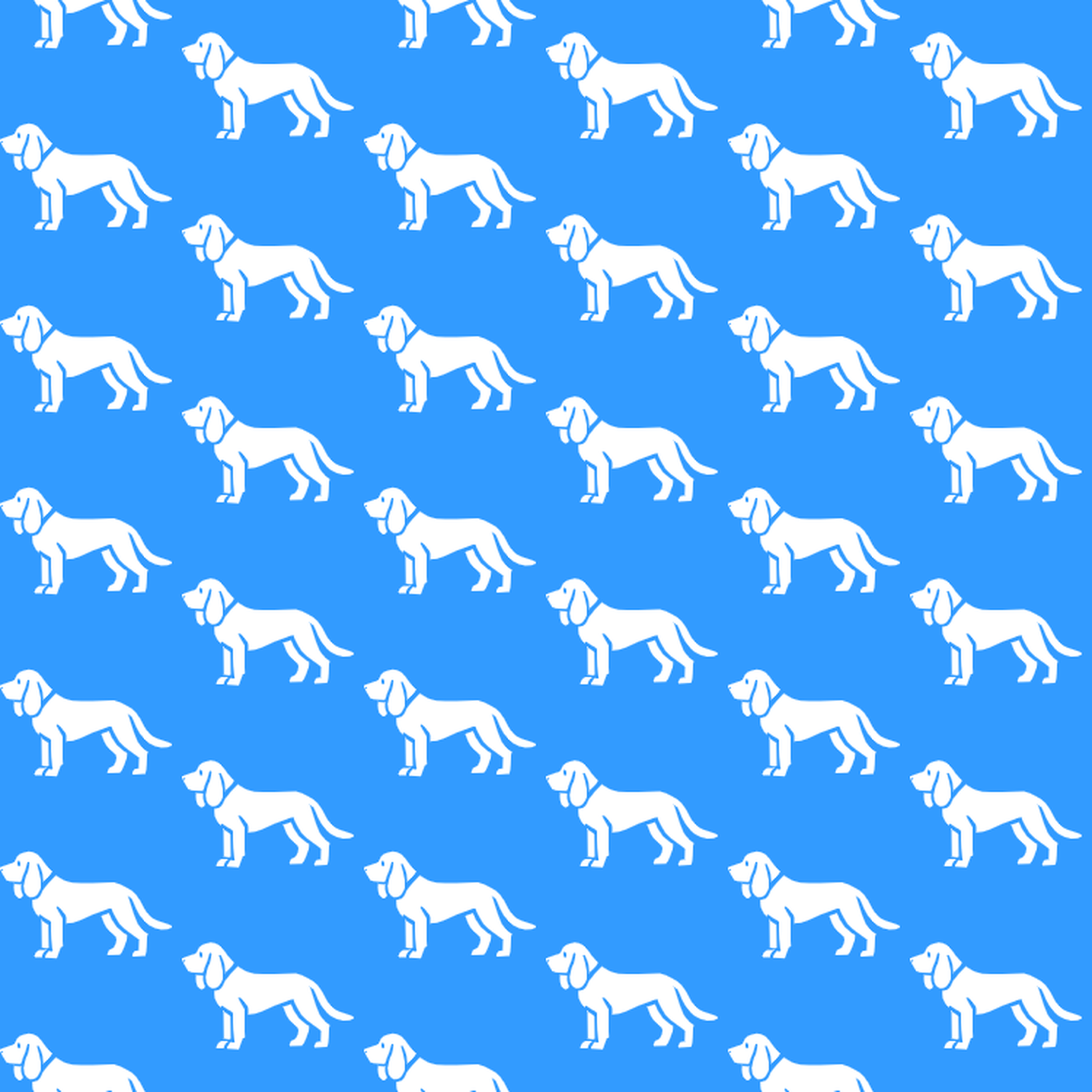 Condensed pattern of Basset Artésien Normands on a blue background