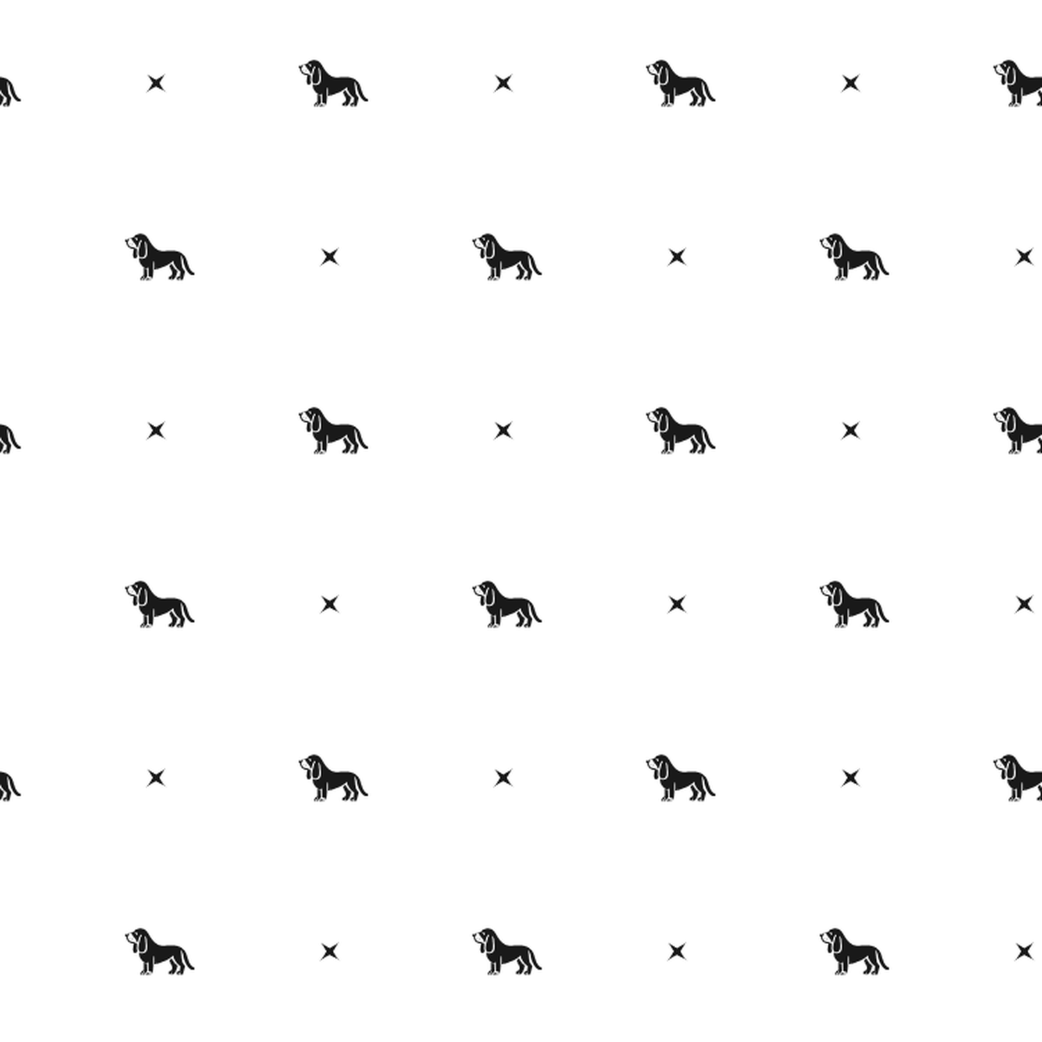 Minimalist pattern of Basset Hounds