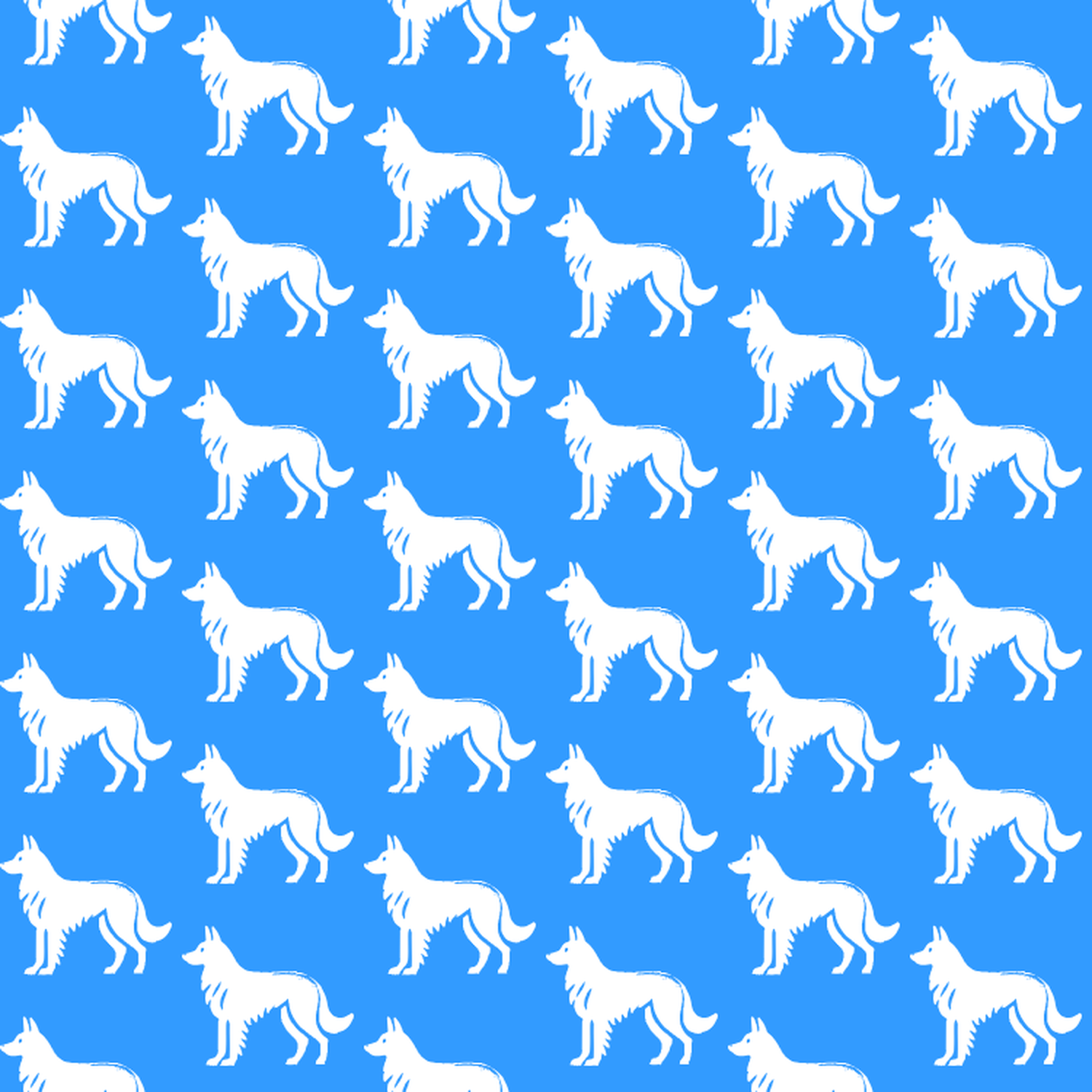 Condensed pattern of Belgian Groenendaels on a blue background