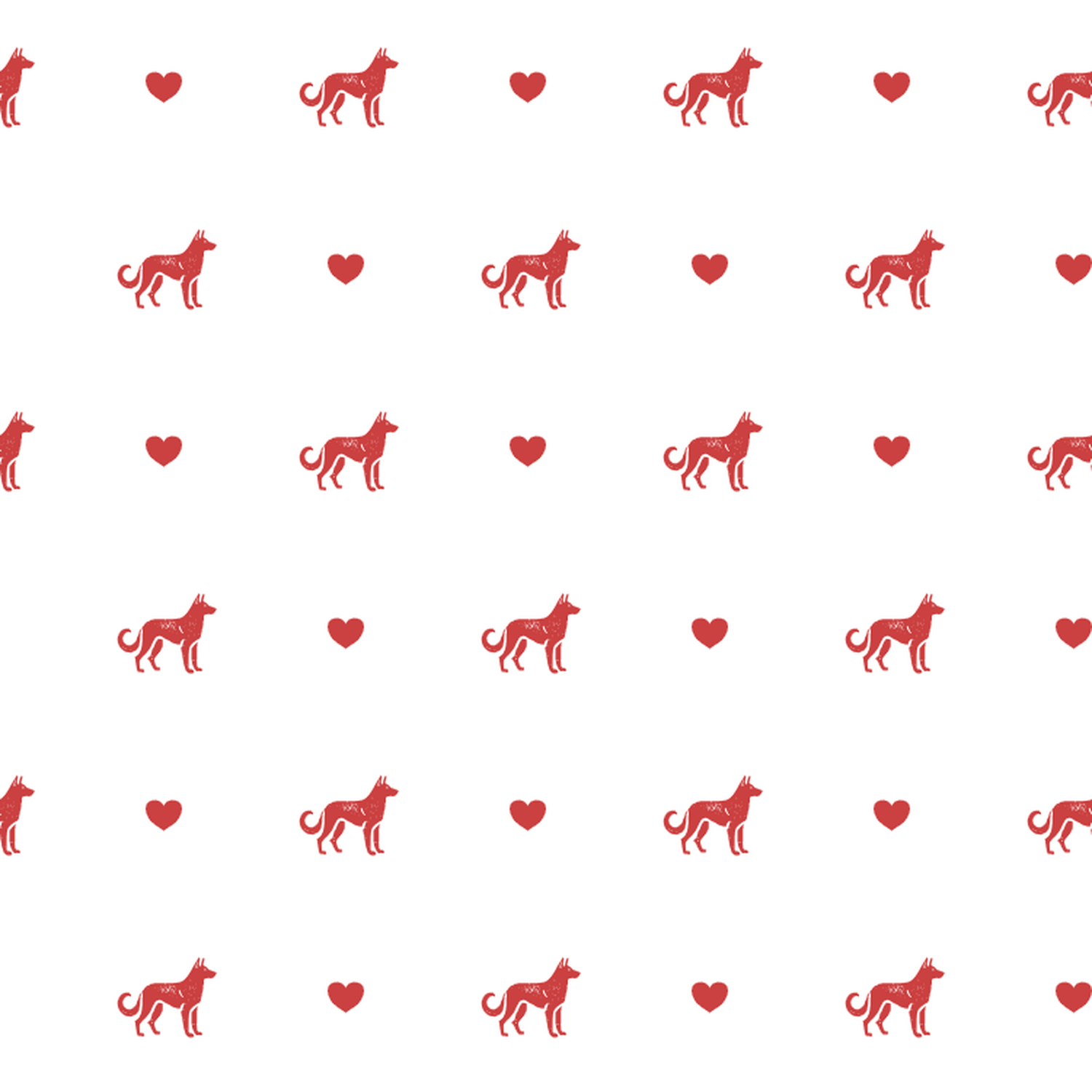 Belgian Shepherd with Red Hearts