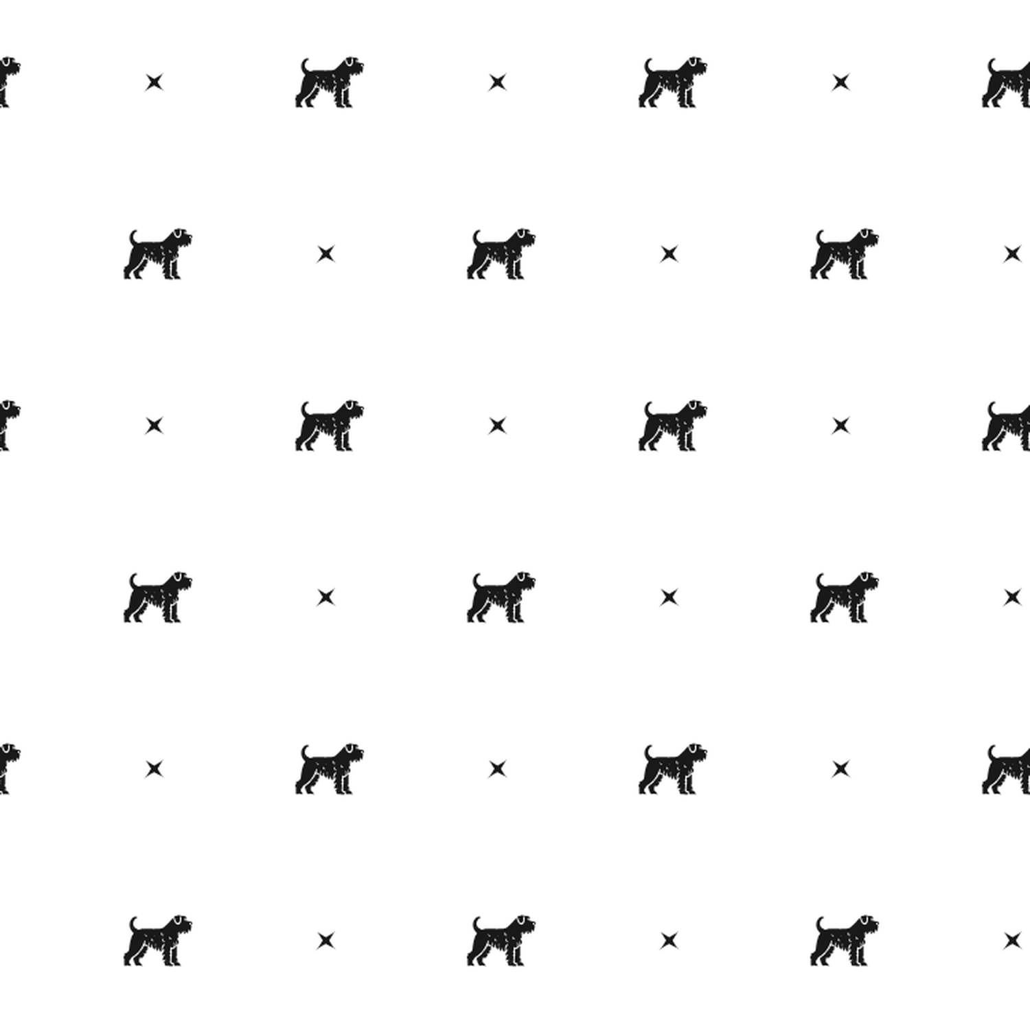 Minimalist pattern of Black Russian Terriers