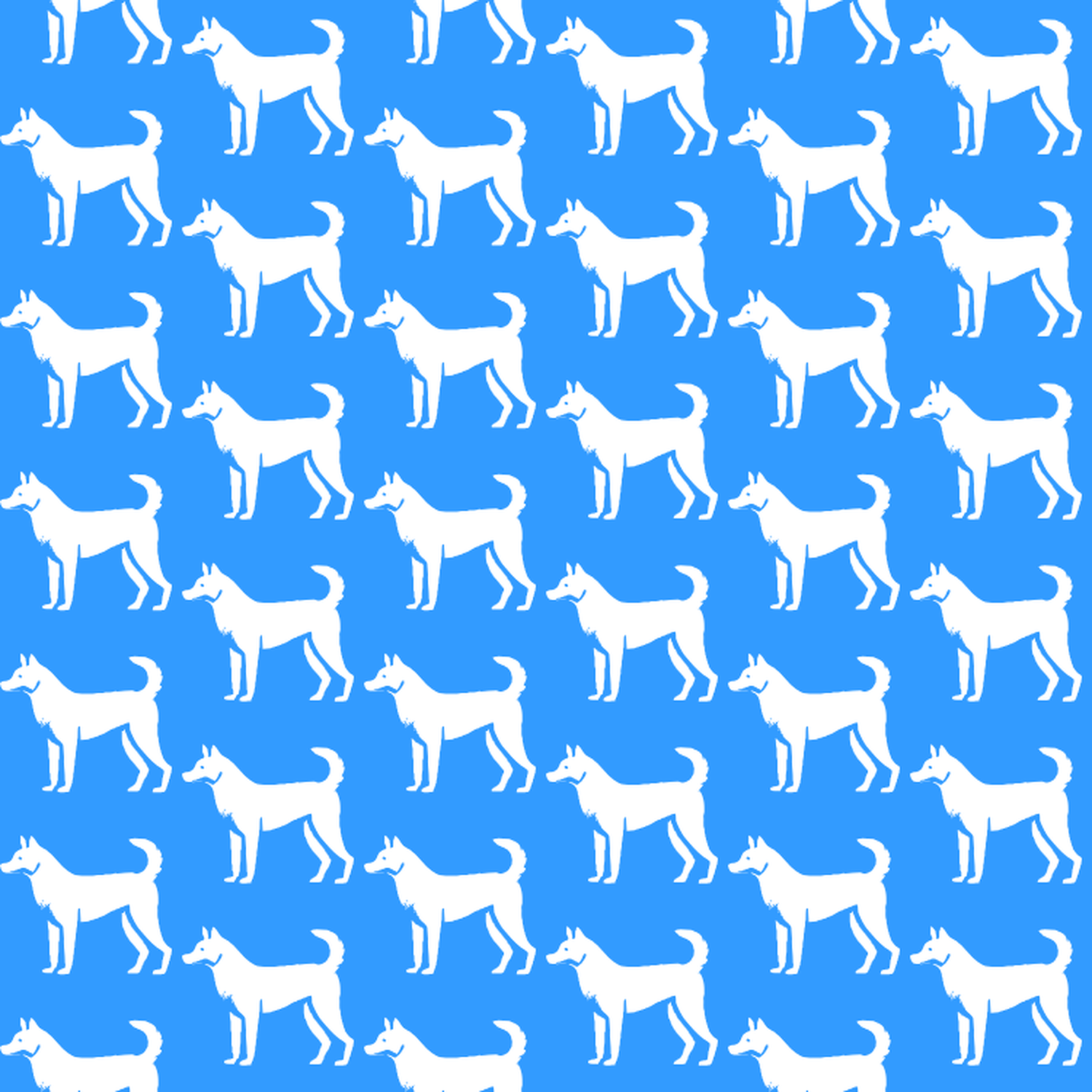 Condensed pattern of Canaan Dogs on a blue background