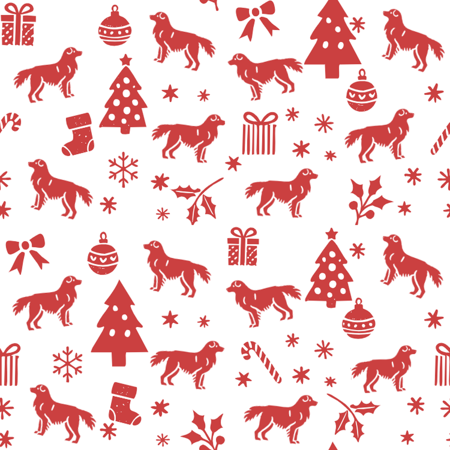 Carea Leonés and Red Christmas Symbols