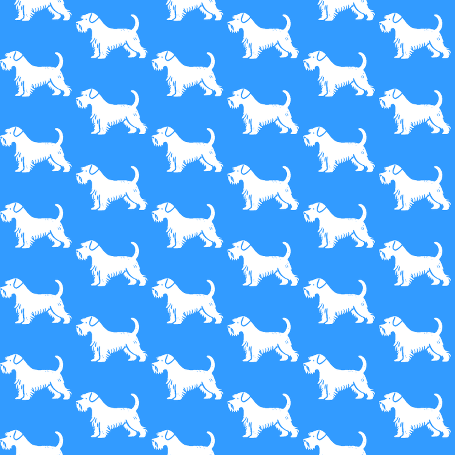 Condensed pattern of Dandie Dinmont Terriers on a blue background