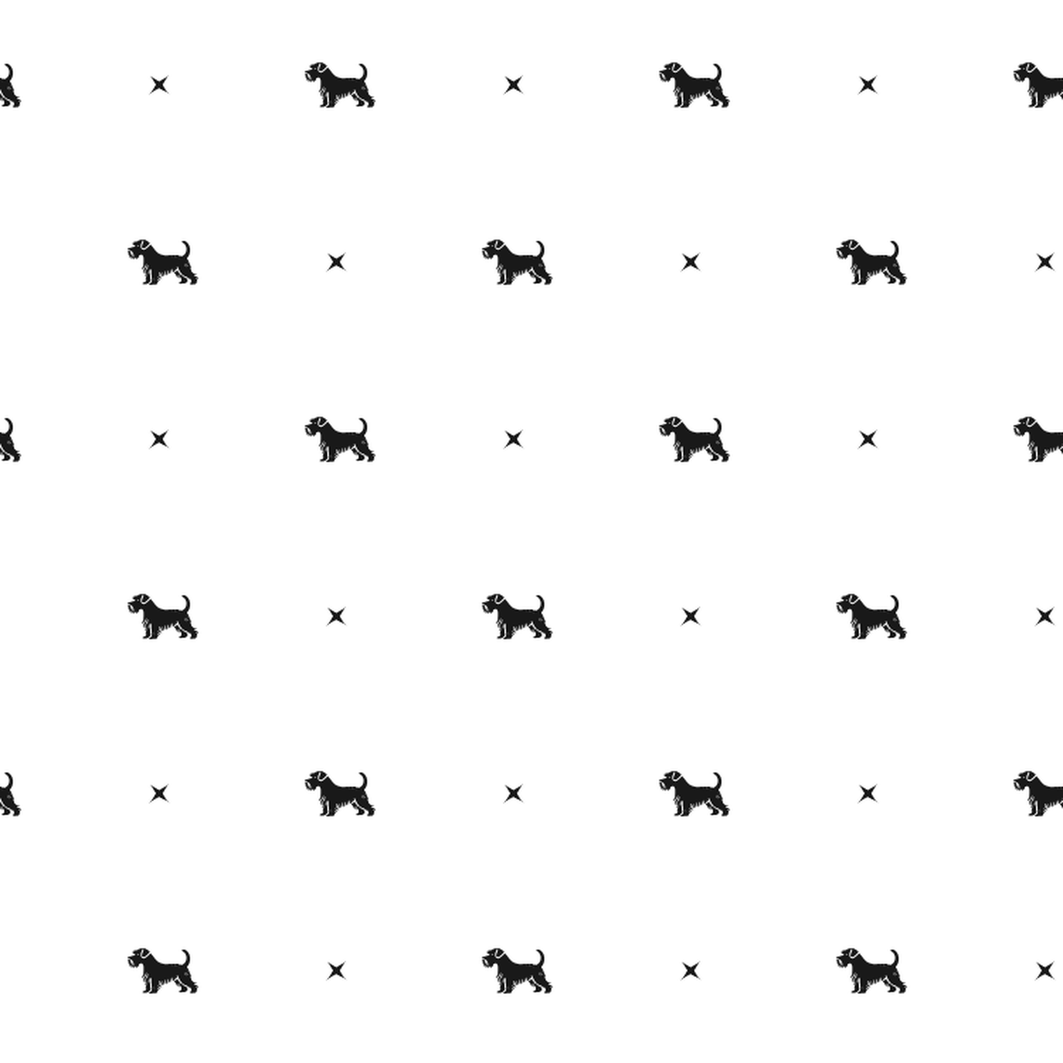 Minimalist pattern of Dandie Dinmont Terriers