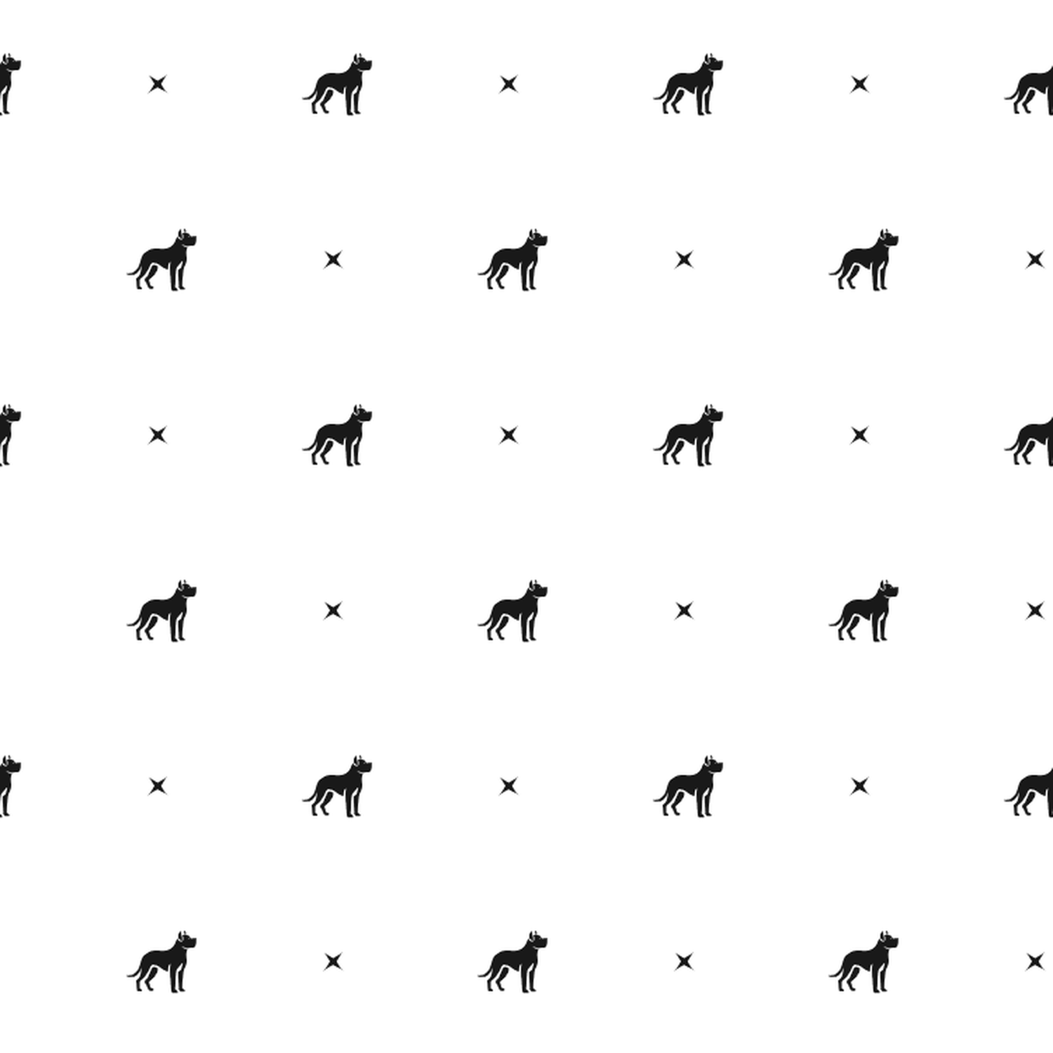 Minimalist pattern of Dogo Argentinos