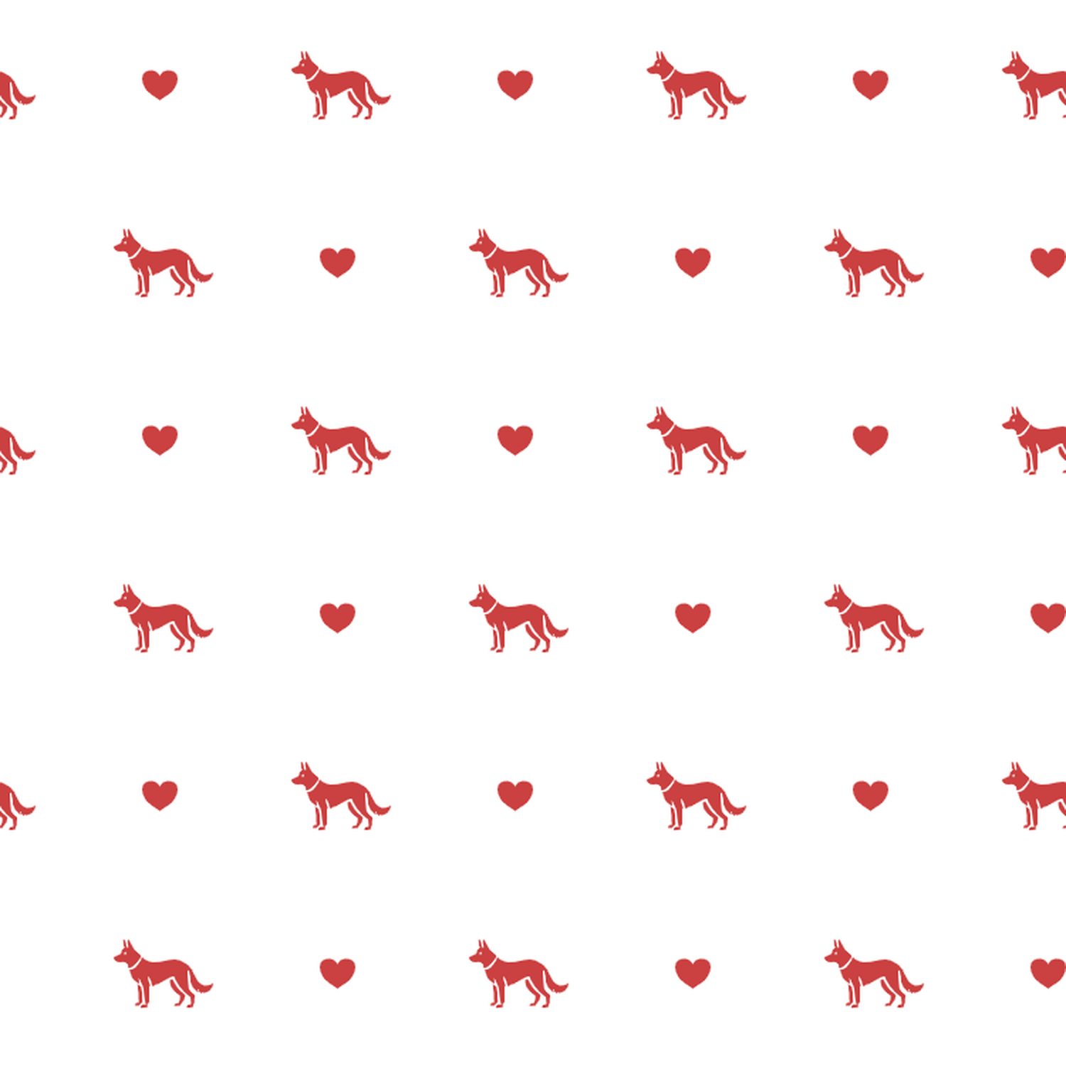 Dutch Shepherd with Red Hearts