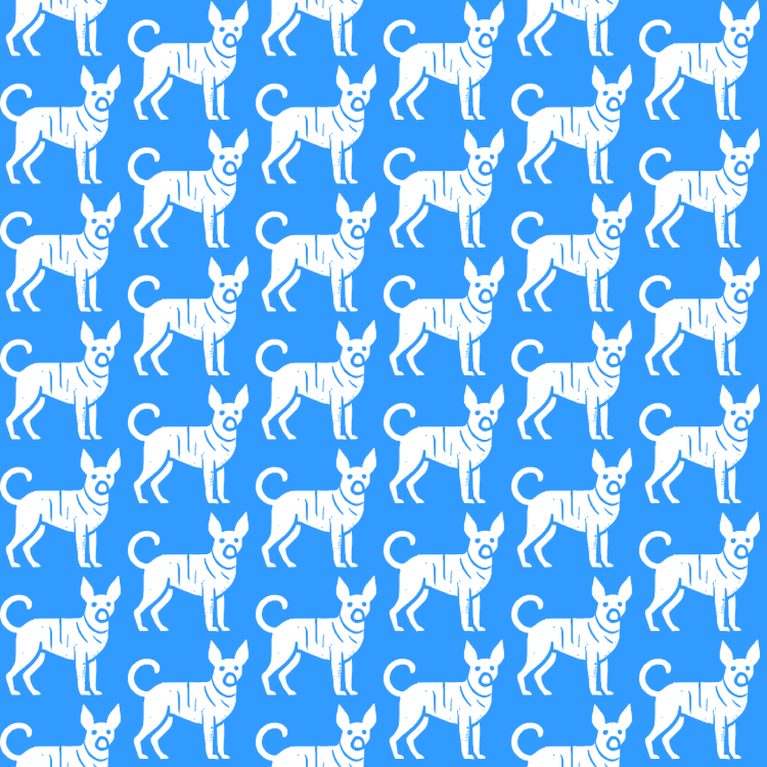 Condensed pattern of Ecuadorian Hairless Dogs on a blue background