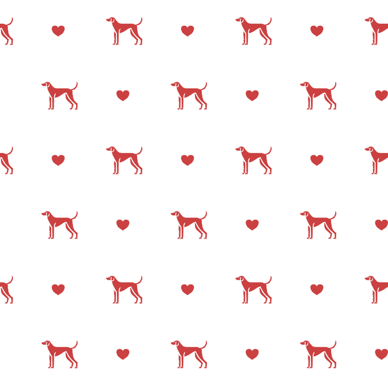 English Foxhound with Red Hearts