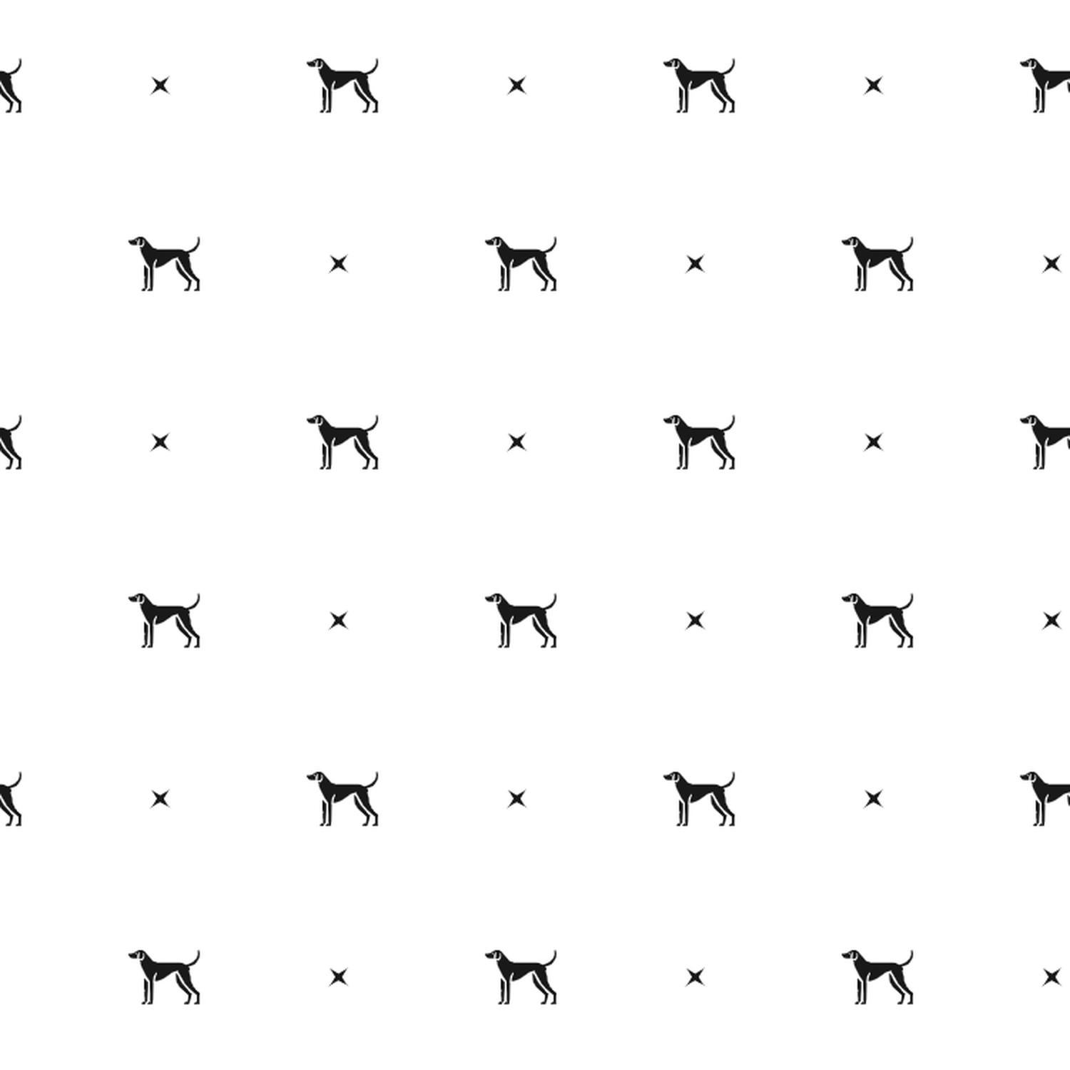 Minimalist pattern of English Foxhounds