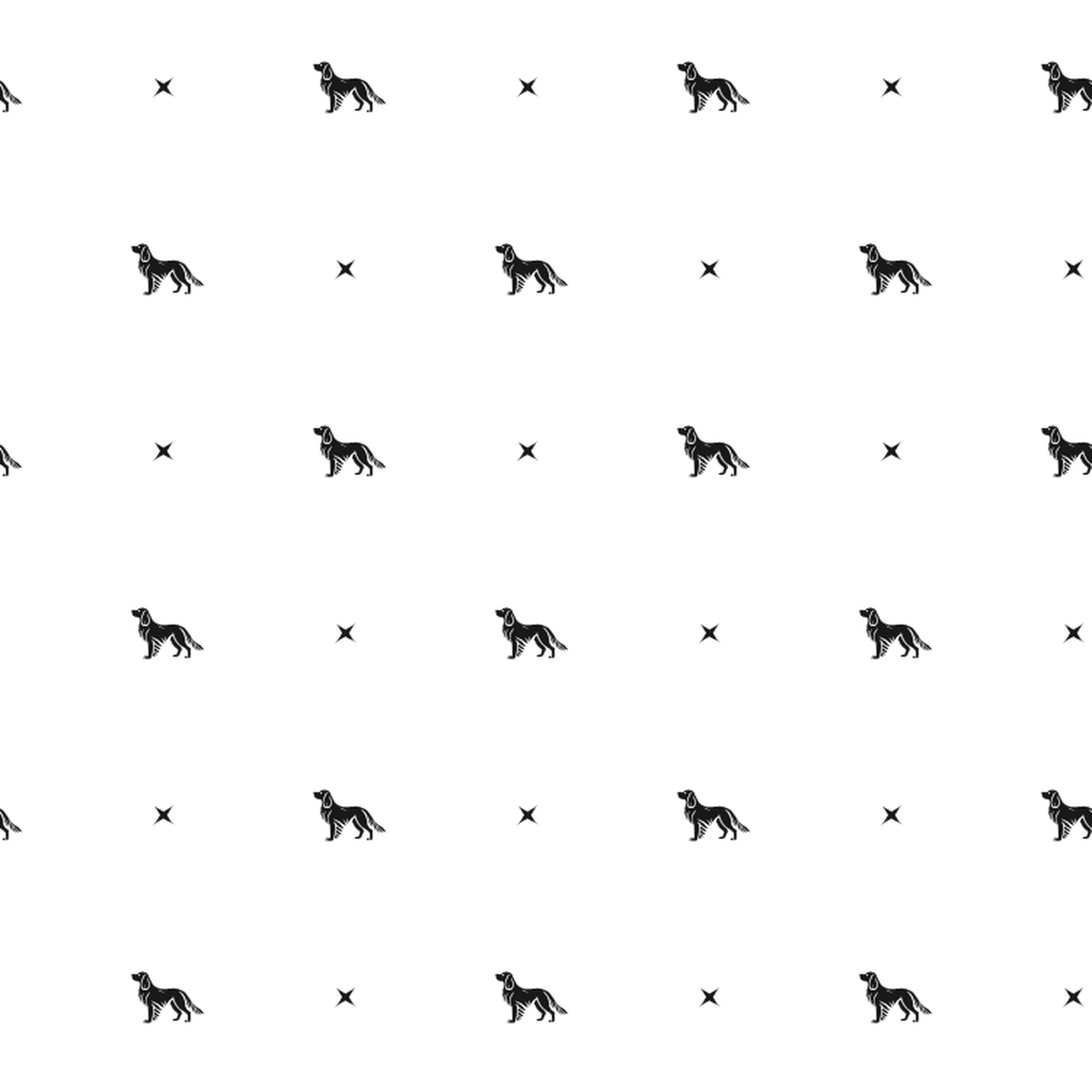 Minimalist pattern of German Spaniels