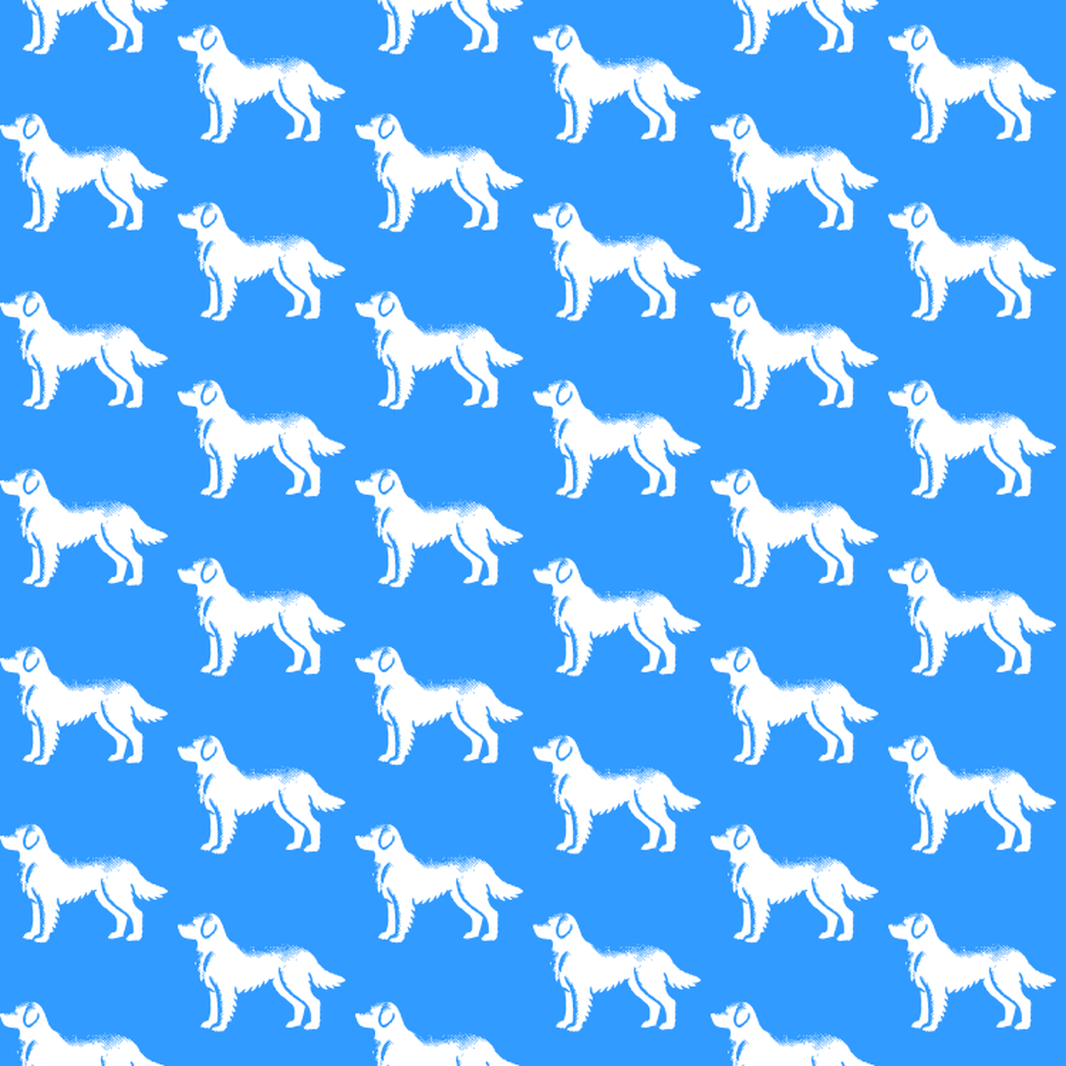 Condensed pattern of Golden Retrievers on a blue background