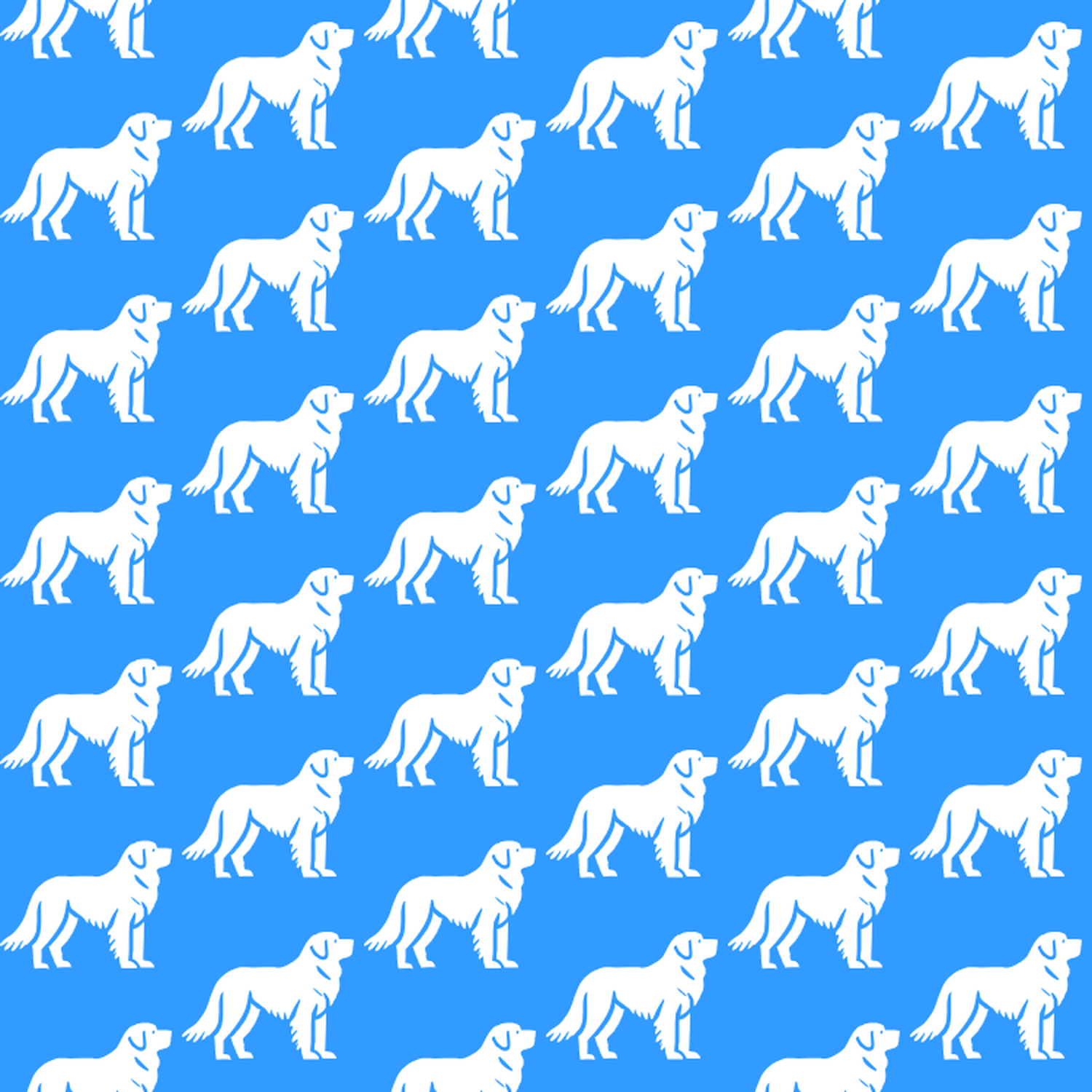 Condensed pattern of Great Pyreneess on a blue background