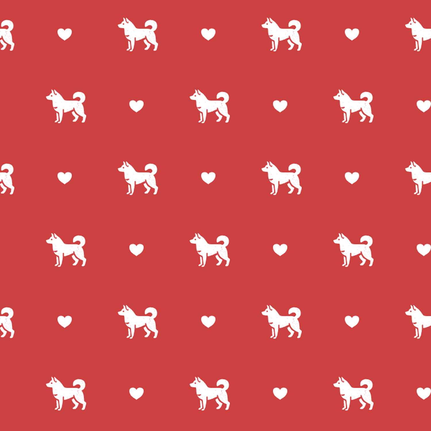 Hokkaido with Hearts on Red Background