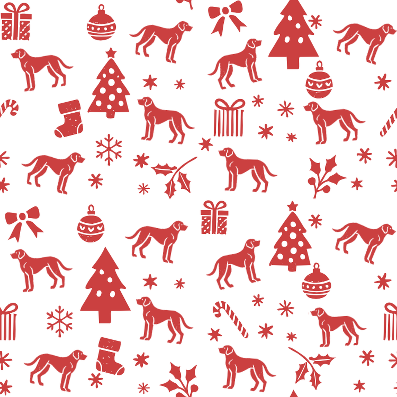 Huntaway and Red Christmas Symbols