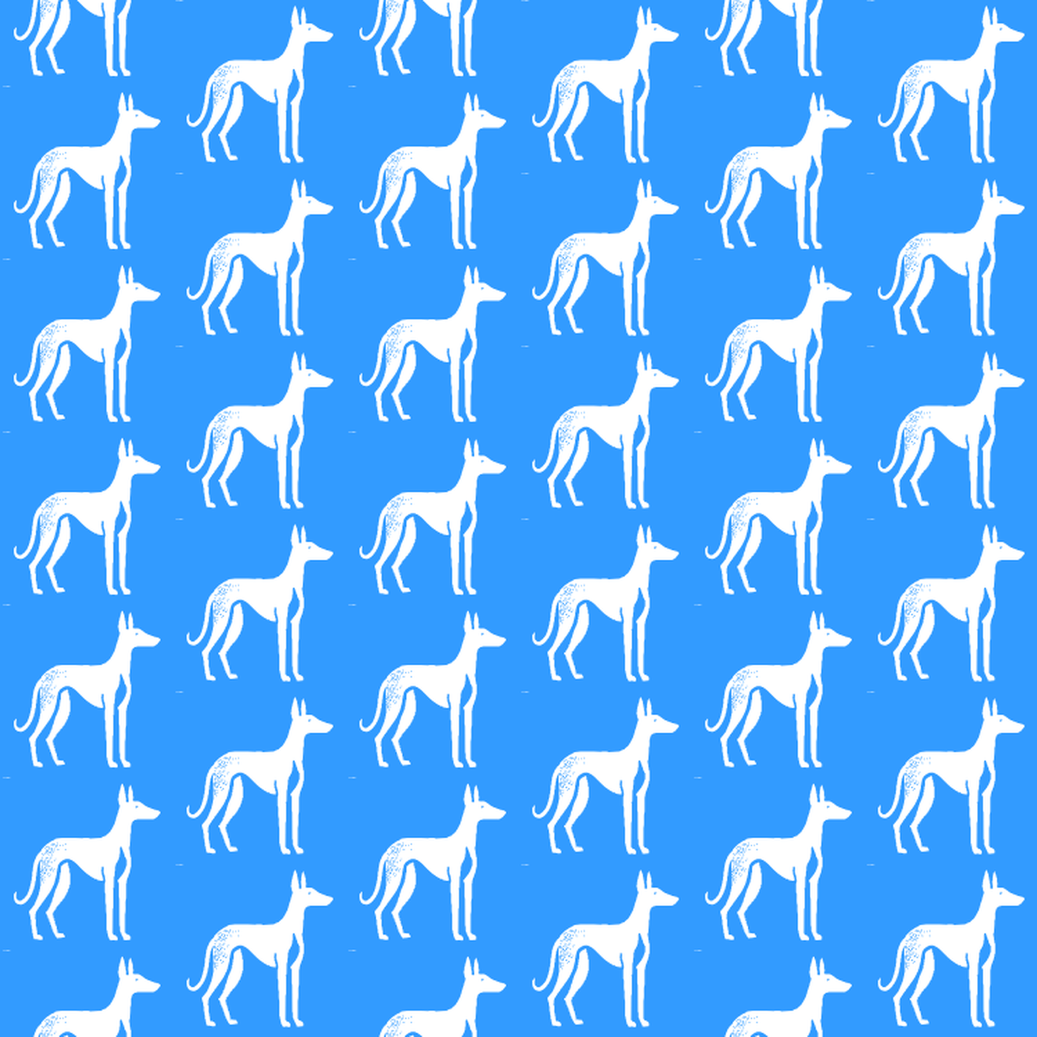Condensed pattern of Ibizan Hounds on a blue background