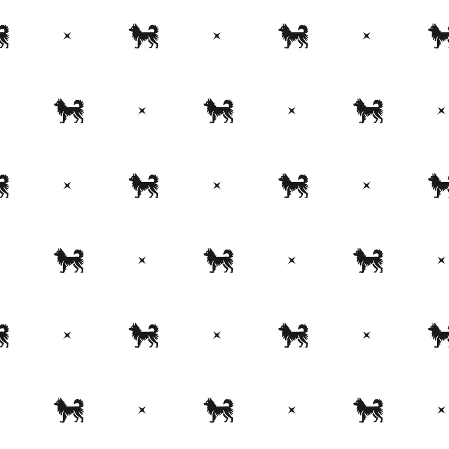 Minimalist pattern of Indian Spitz