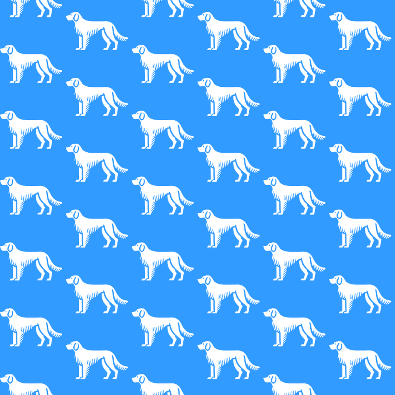 Condensed pattern of Istrian Coarse-haired Hounds on a blue background