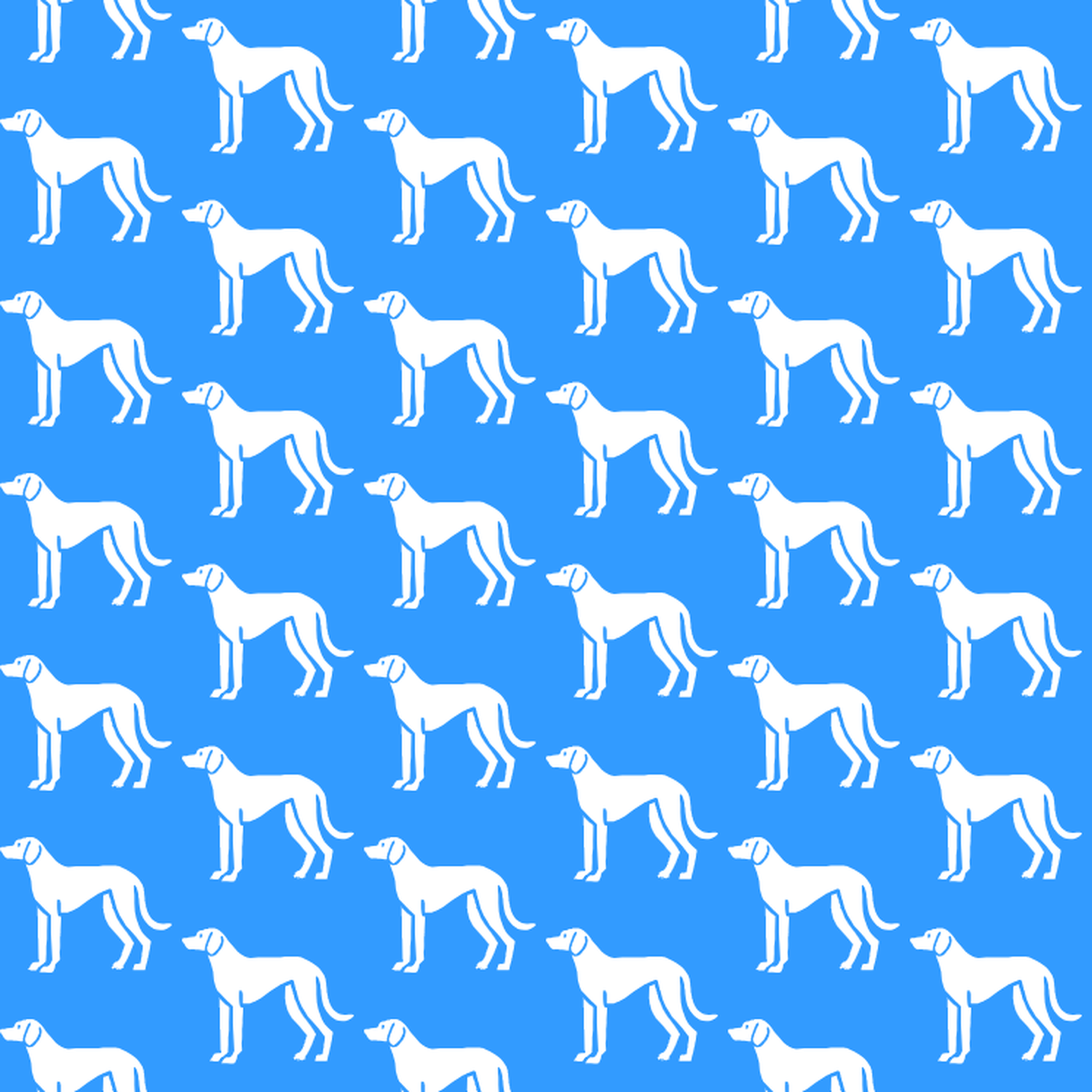 Condensed pattern of Istrian Shorthaired Hounds on a blue background