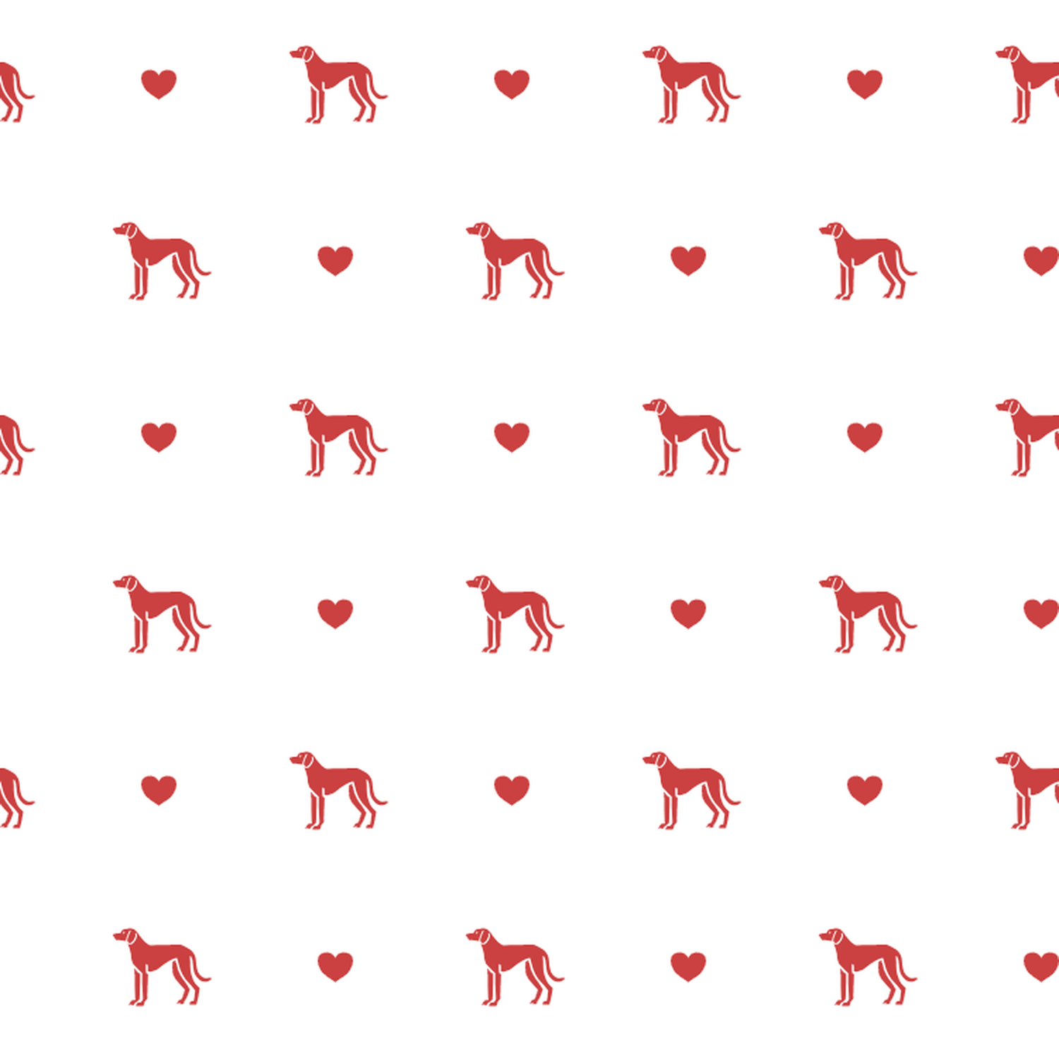 Istrian Shorthaired Hound with Red Hearts