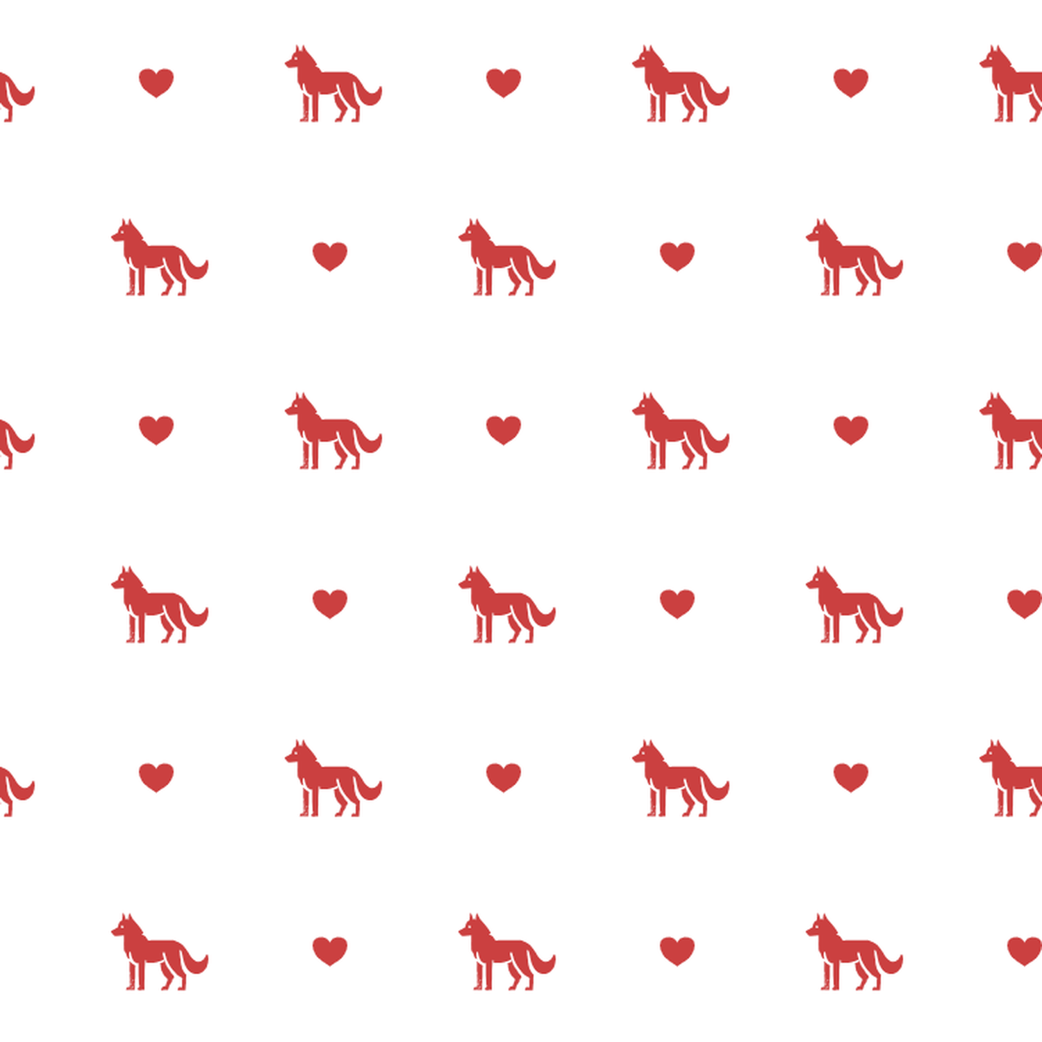 Jämthund with Red Hearts