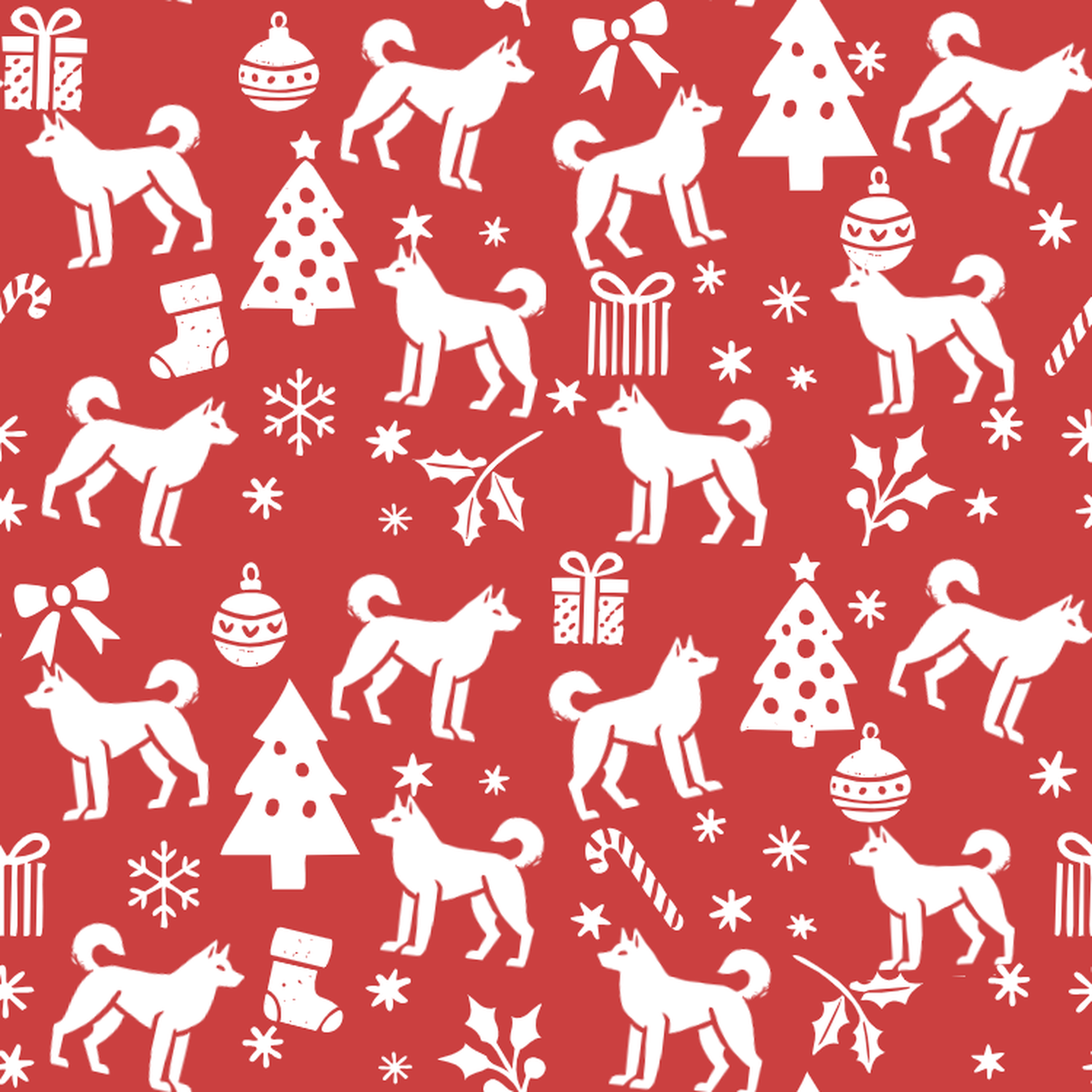 Jindo and White Christmas Symbols