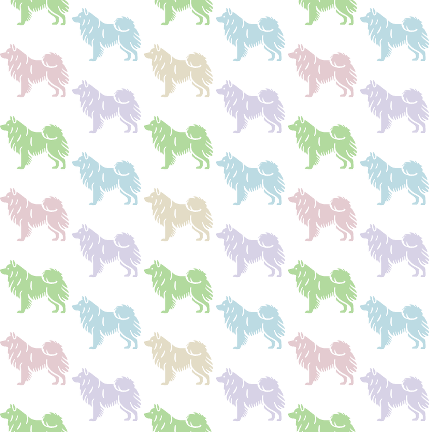 Pastel Candy Colored Keeshonds