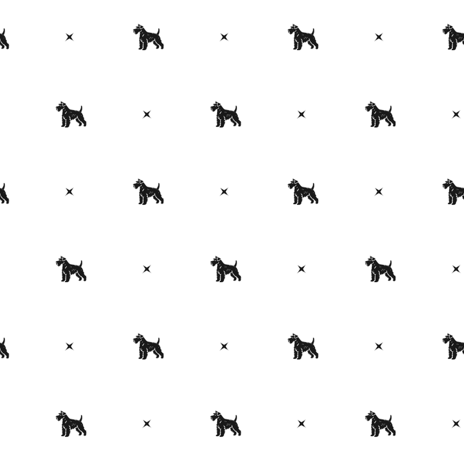 Minimalist pattern of Kerry Blue Terriers