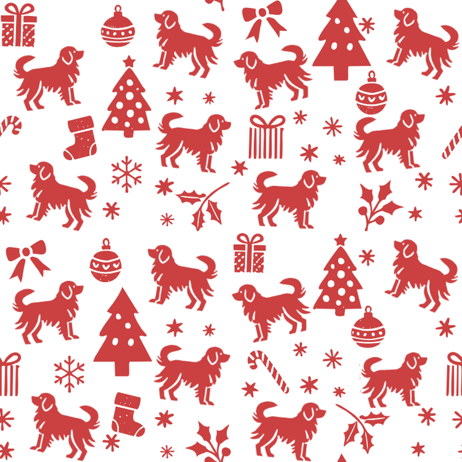 Kooikerhondje and Red Christmas Symbols