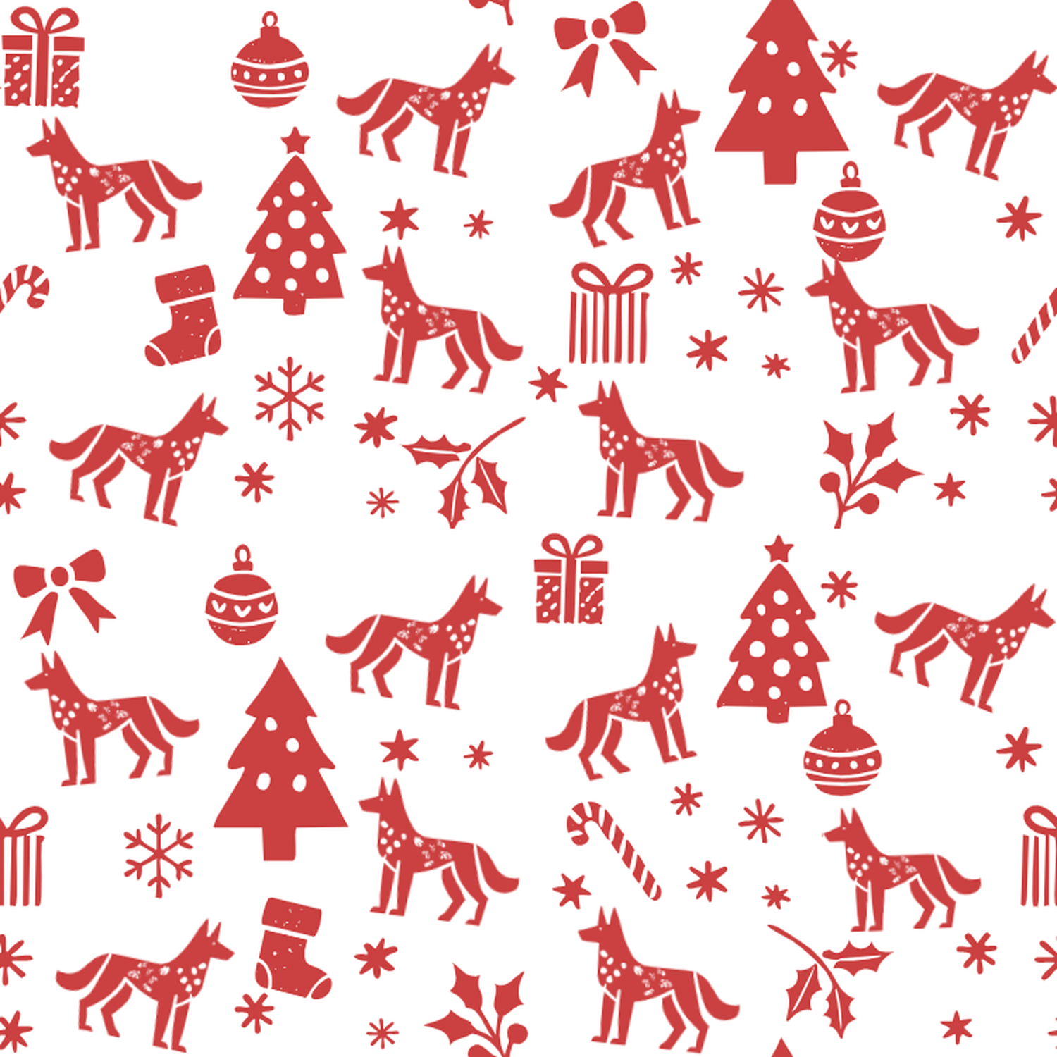 Koolie and Red Christmas Symbols