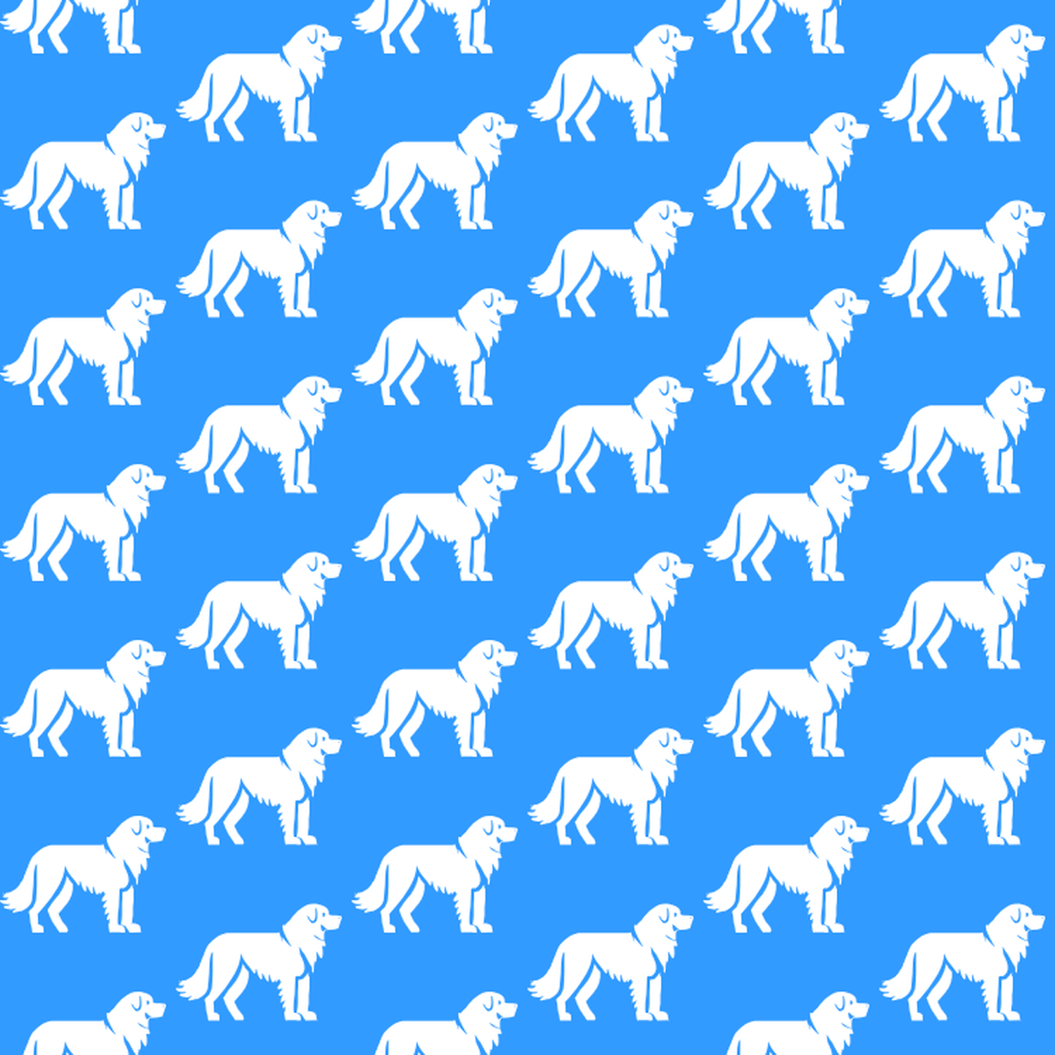 Condensed pattern of Middle Asian Ovcharkas on a blue background