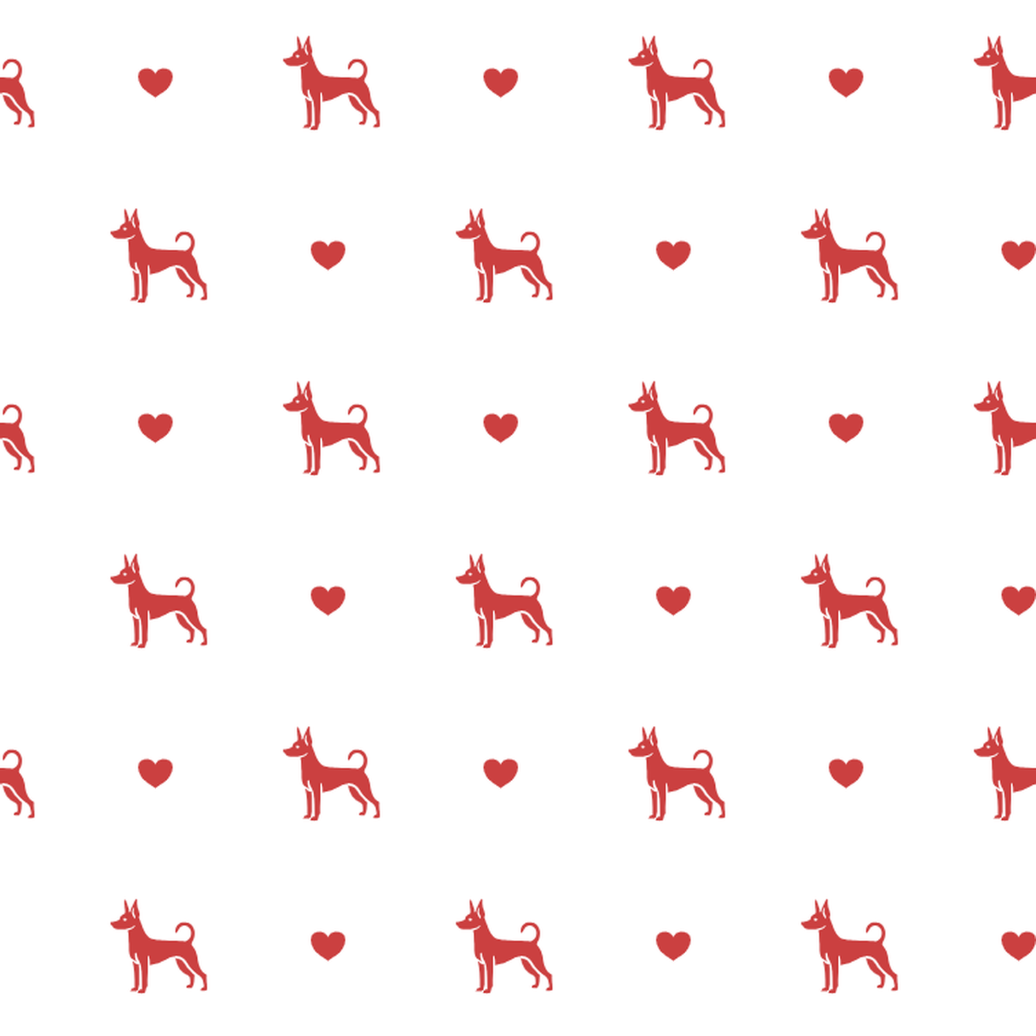 Miniature Pinscher with Red Hearts