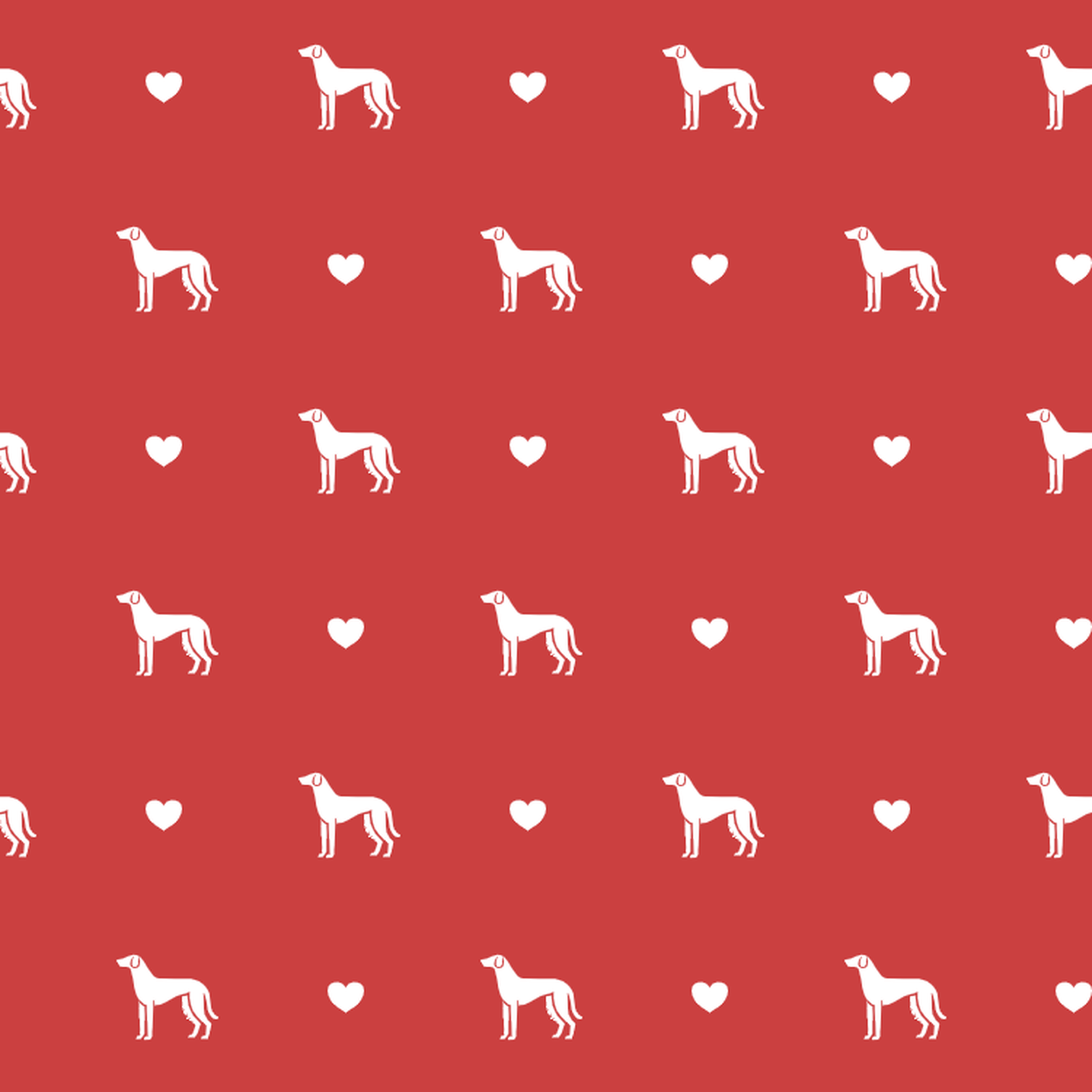 Montenegrin Mountain Hound with Hearts on Red Background