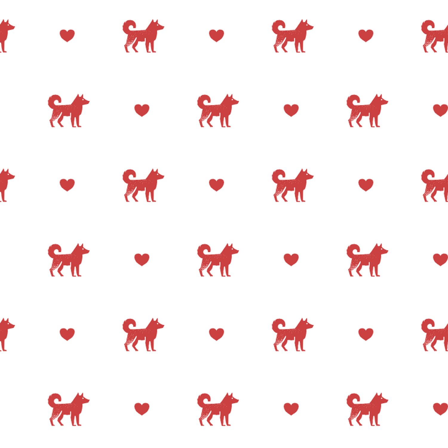 Mudi with Red Hearts