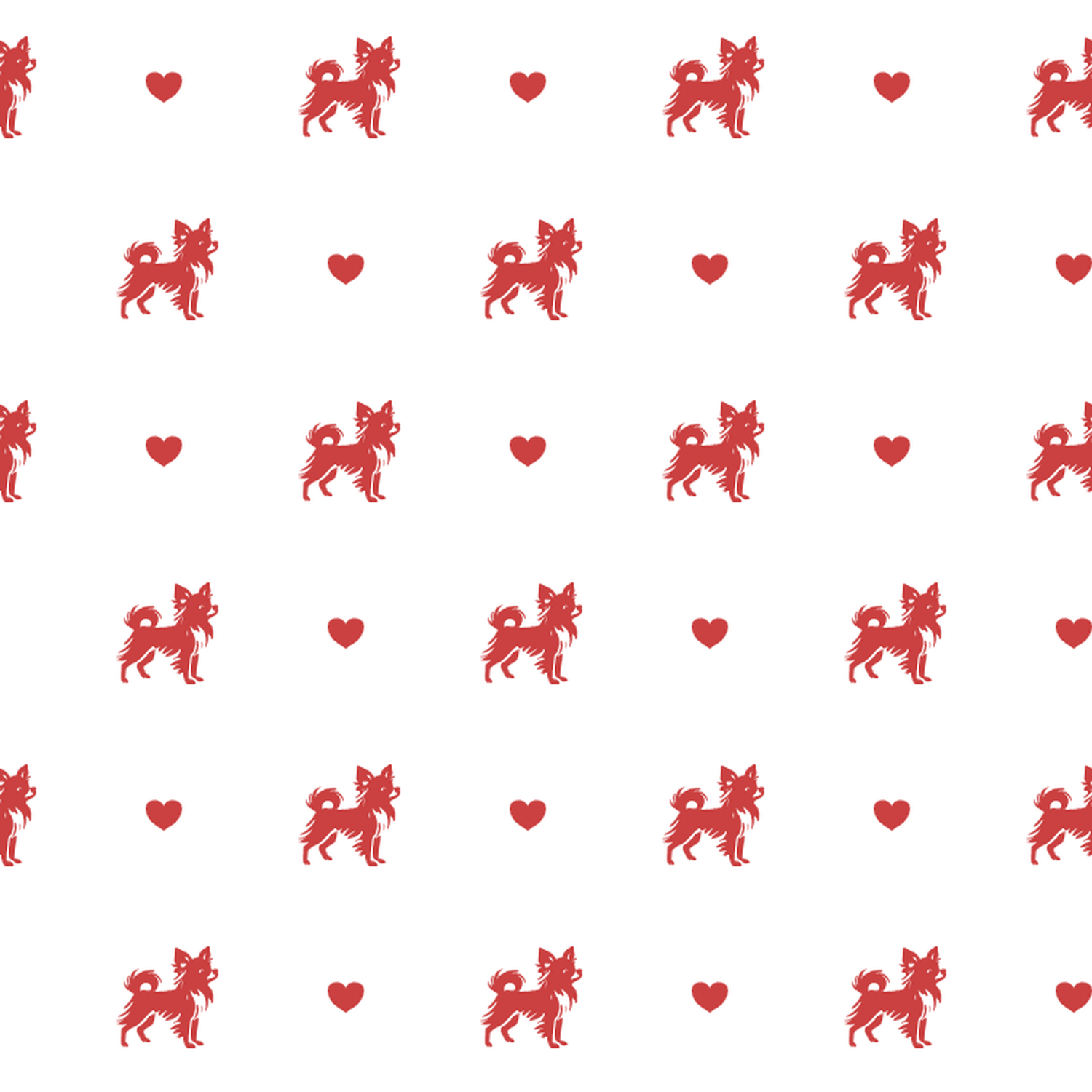 Pomchi with Red Hearts