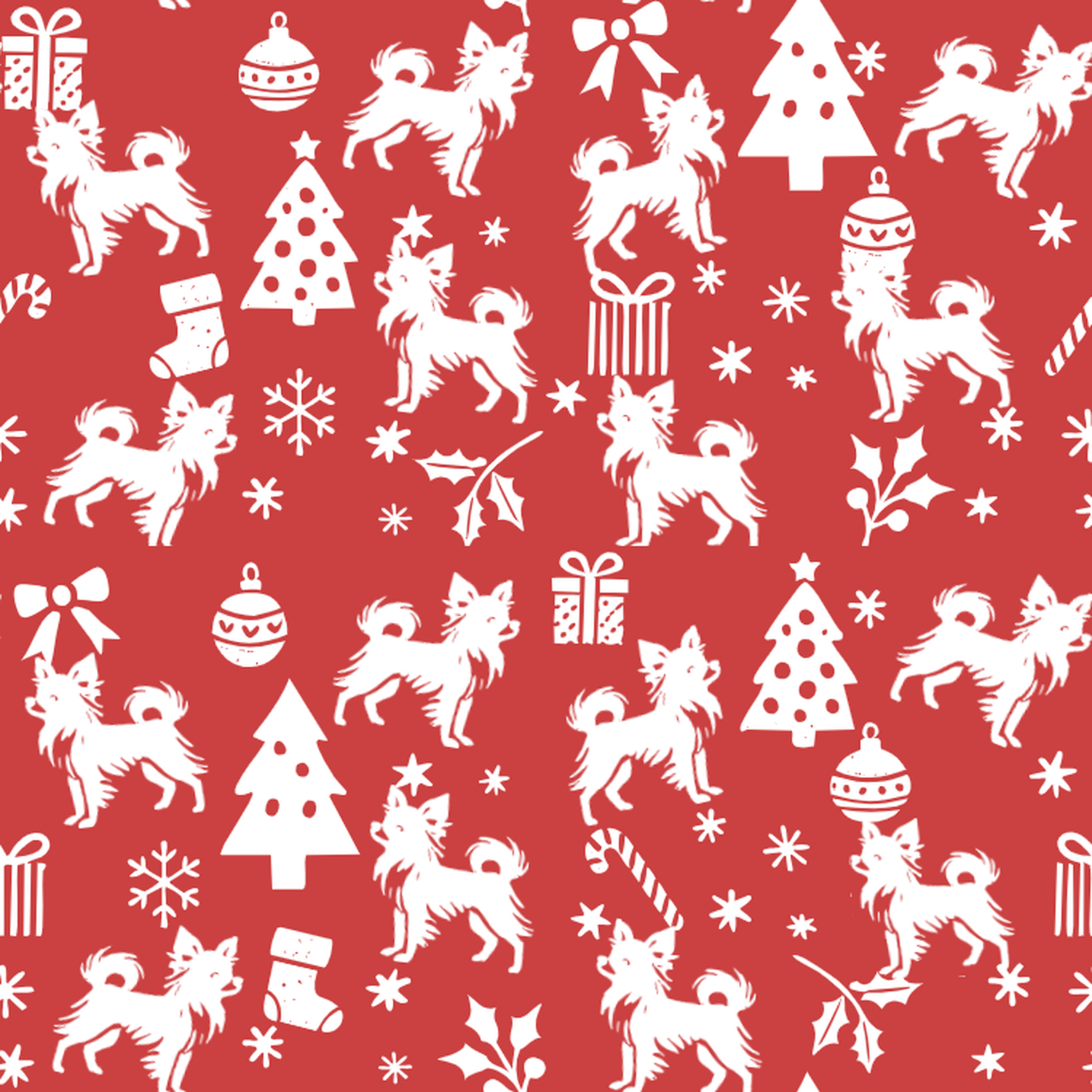 Pomchi and White Christmas Symbols