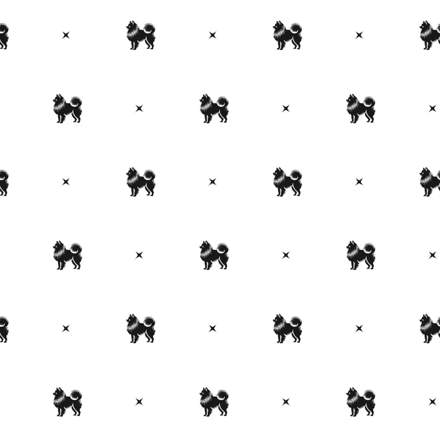 Minimalist pattern of Pomeranians