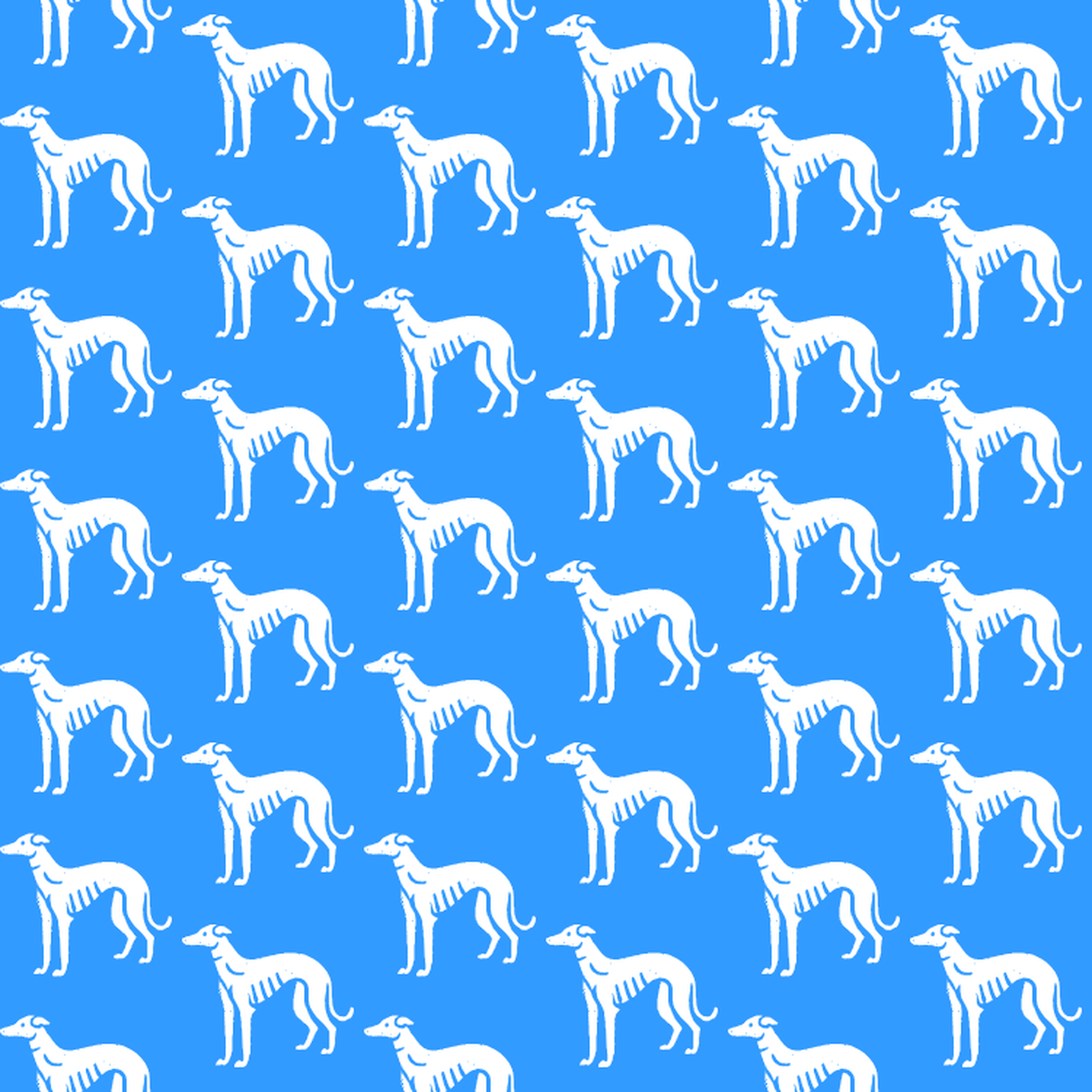 Condensed pattern of Rampur Greyhounds on a blue background