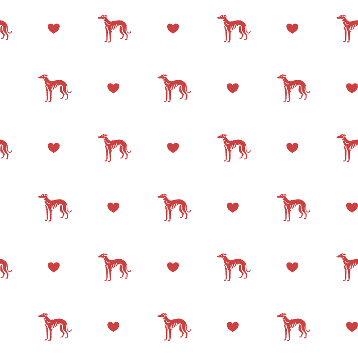 Rampur Greyhound with Red Hearts