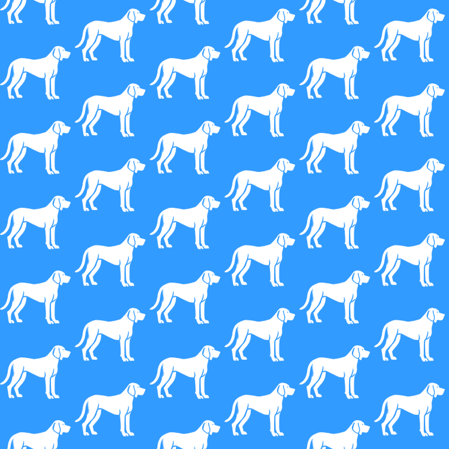 Condensed pattern of Redbone Coonhounds on a blue background