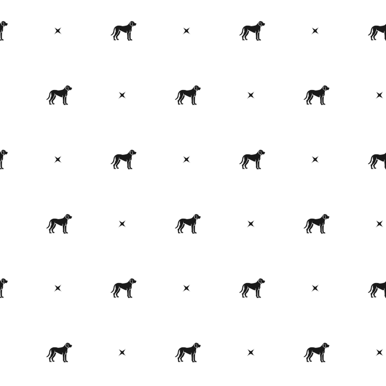 Minimalist pattern of Redbone Coonhounds