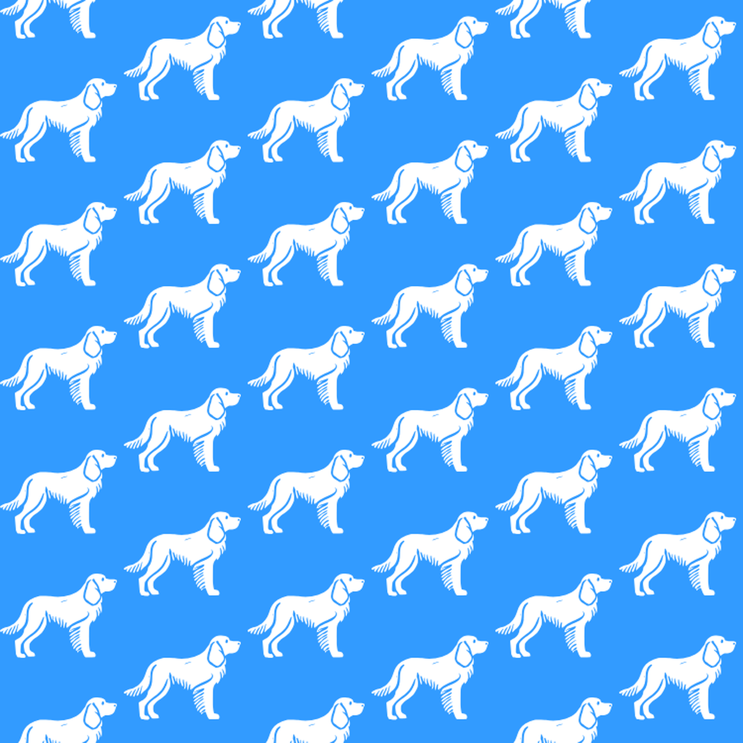 Condensed pattern of Saint-Usuge Spaniels on a blue background