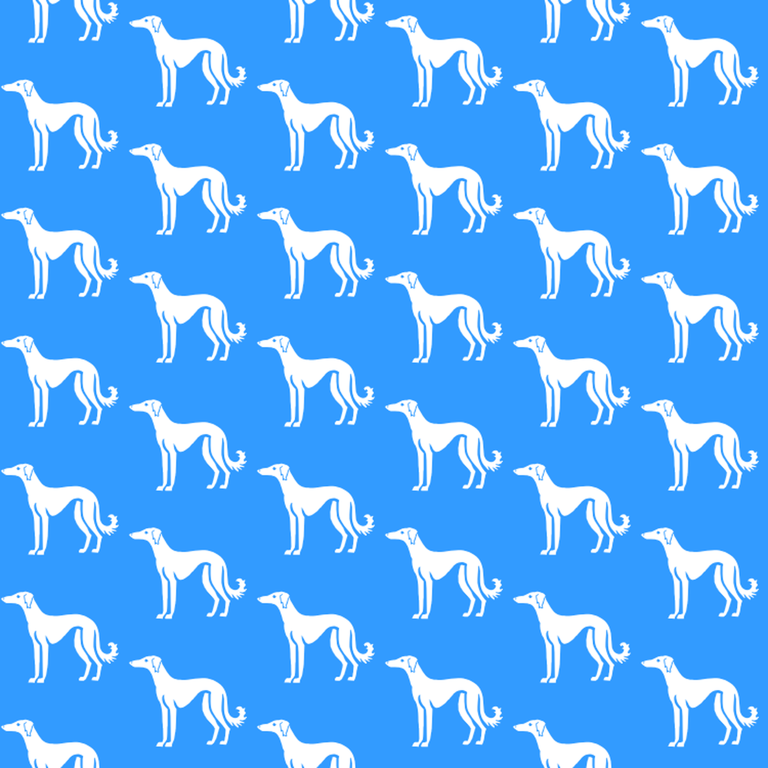 Condensed pattern of Salukis on a blue background