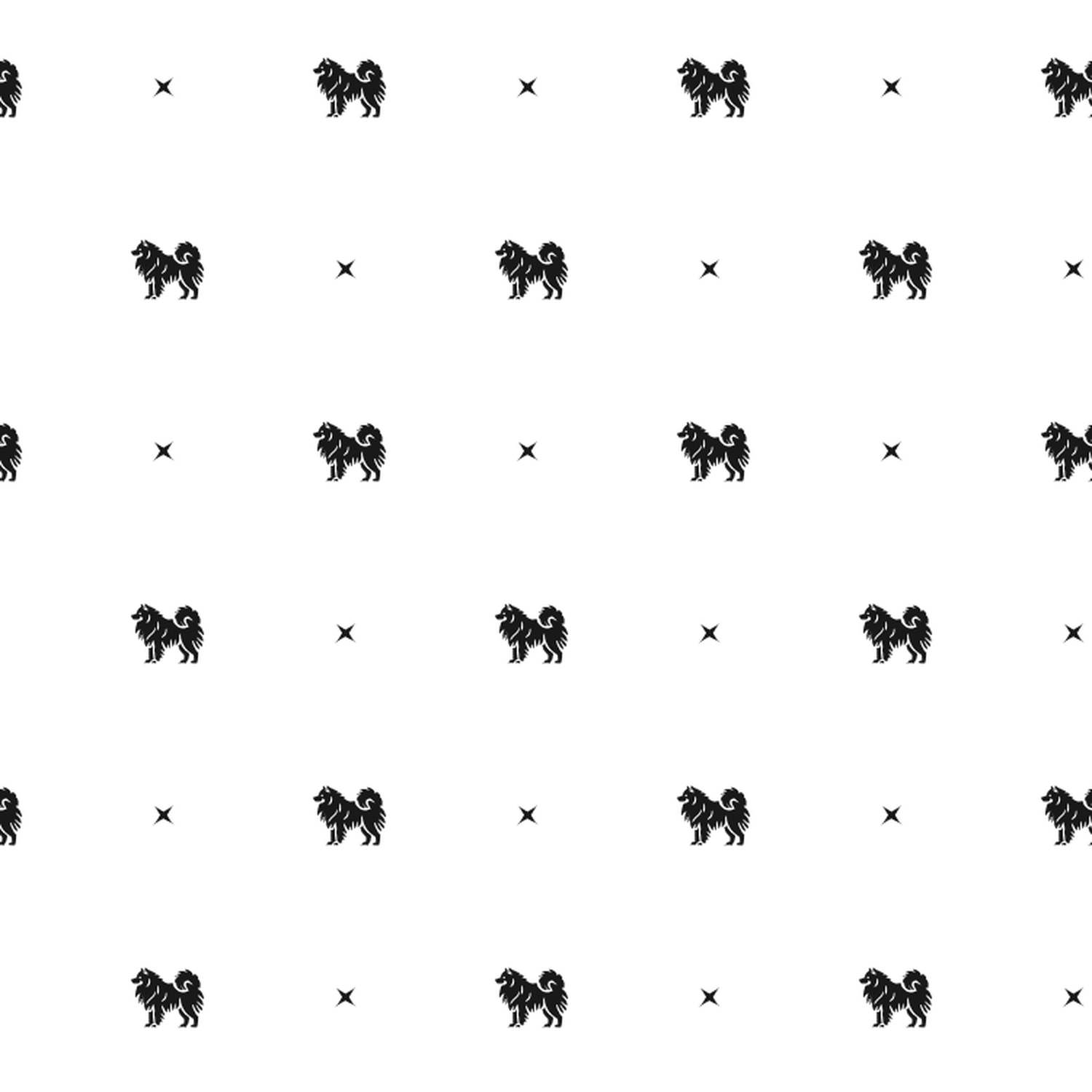 Minimalist pattern of Samoyeds