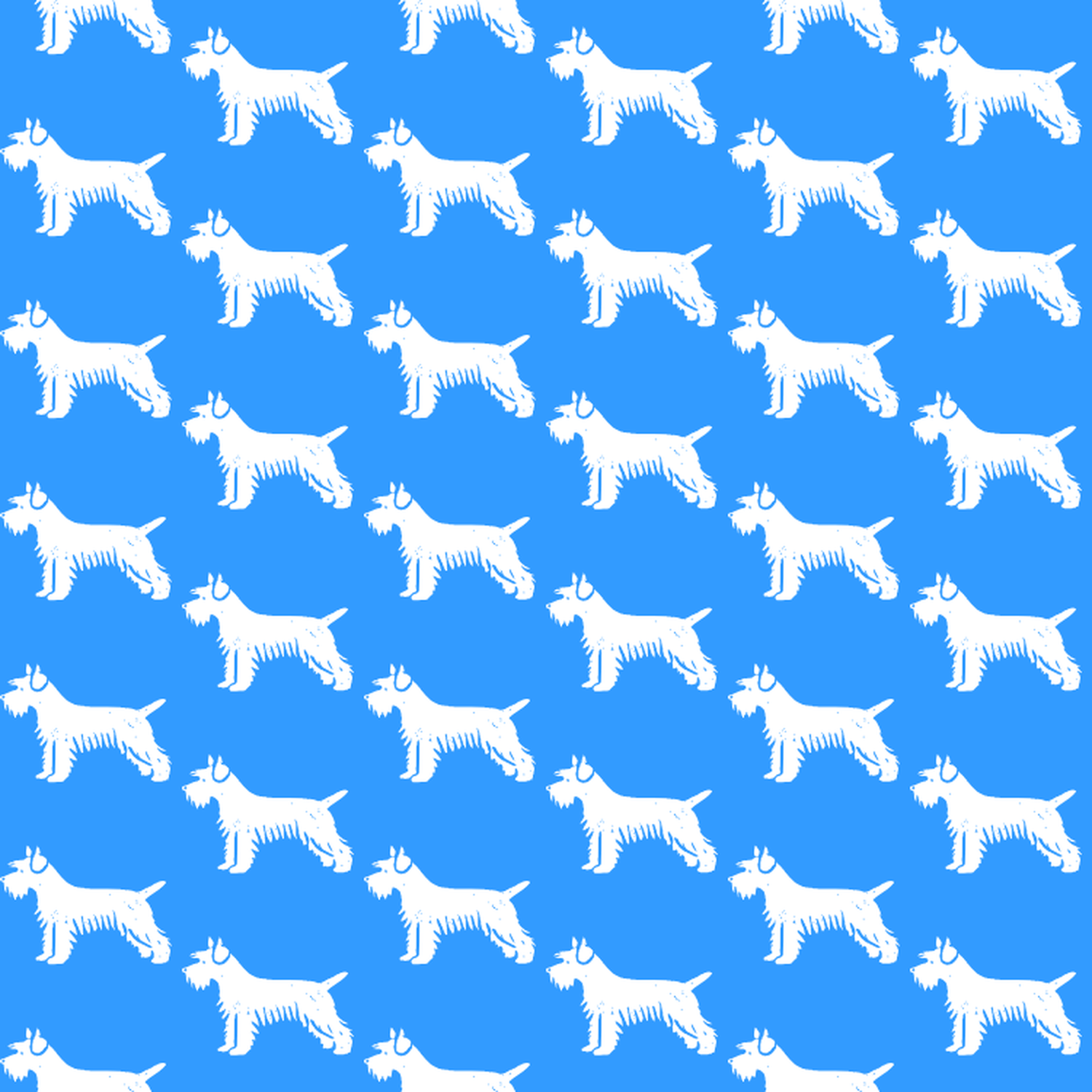 Condensed pattern of Silky Terriers on a blue background